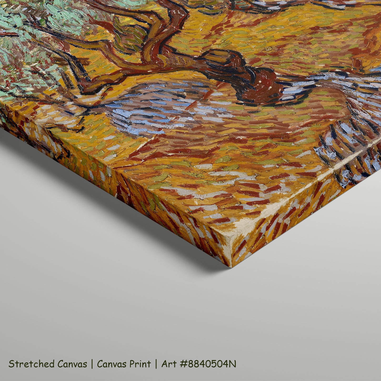 Olive Trees with Yellow Sky and by Vincent van Gogh as a large stretched yellow and orange Impressionist canvas print