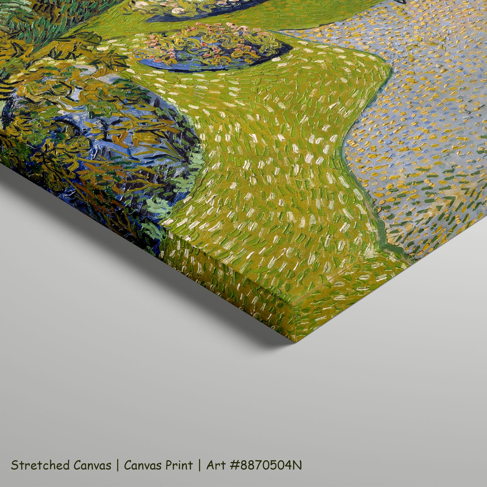 Garden in Auvers by Vincent van Gogh as a large stretched green and blue Impressionist canvas print