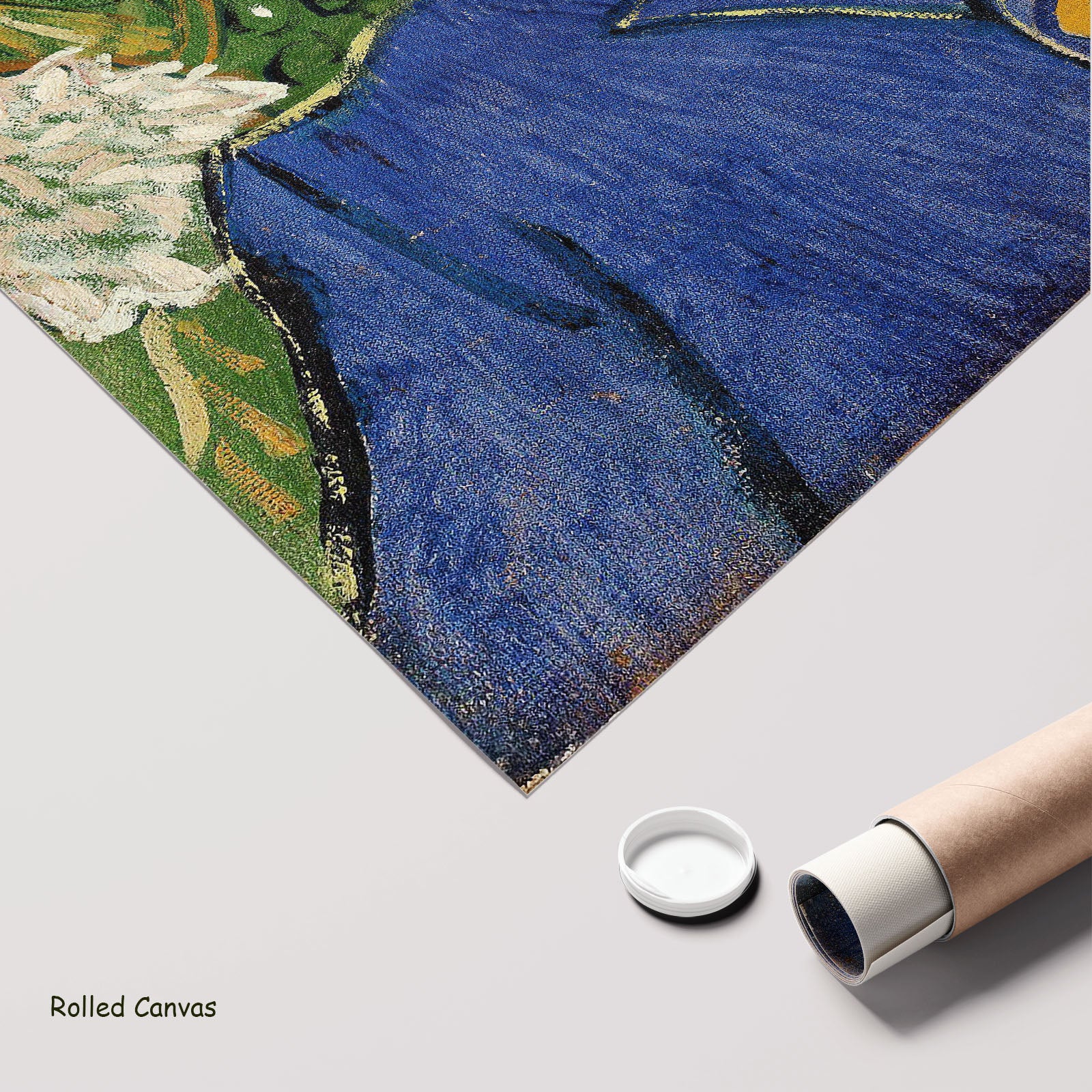 Portrait of Joseph Roulin by Vincent van Gogh as a large rolled green and blue Impressionist canvas print
