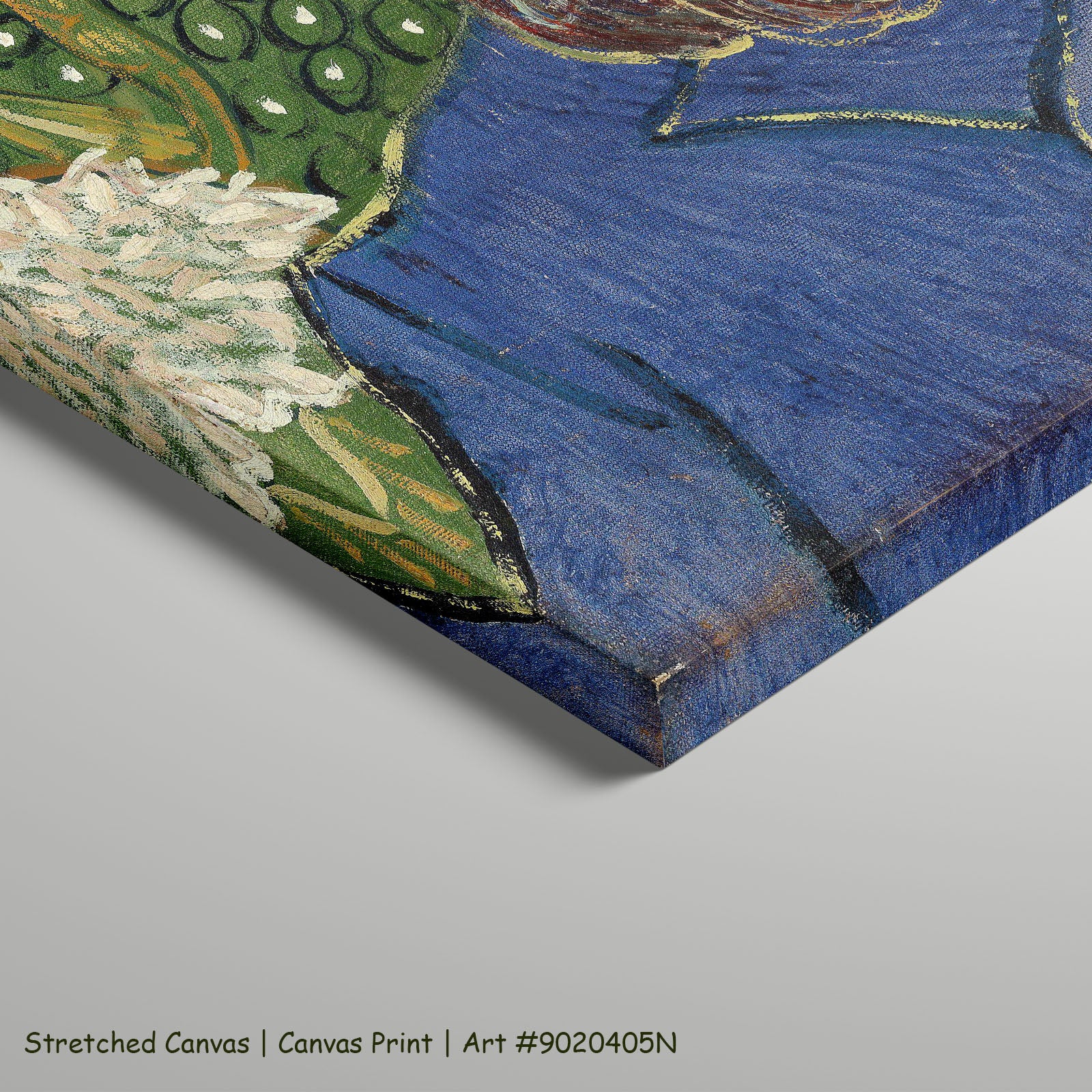 Portrait of Joseph Roulin by Vincent van Gogh as a large stretched green and blue Impressionist canvas print