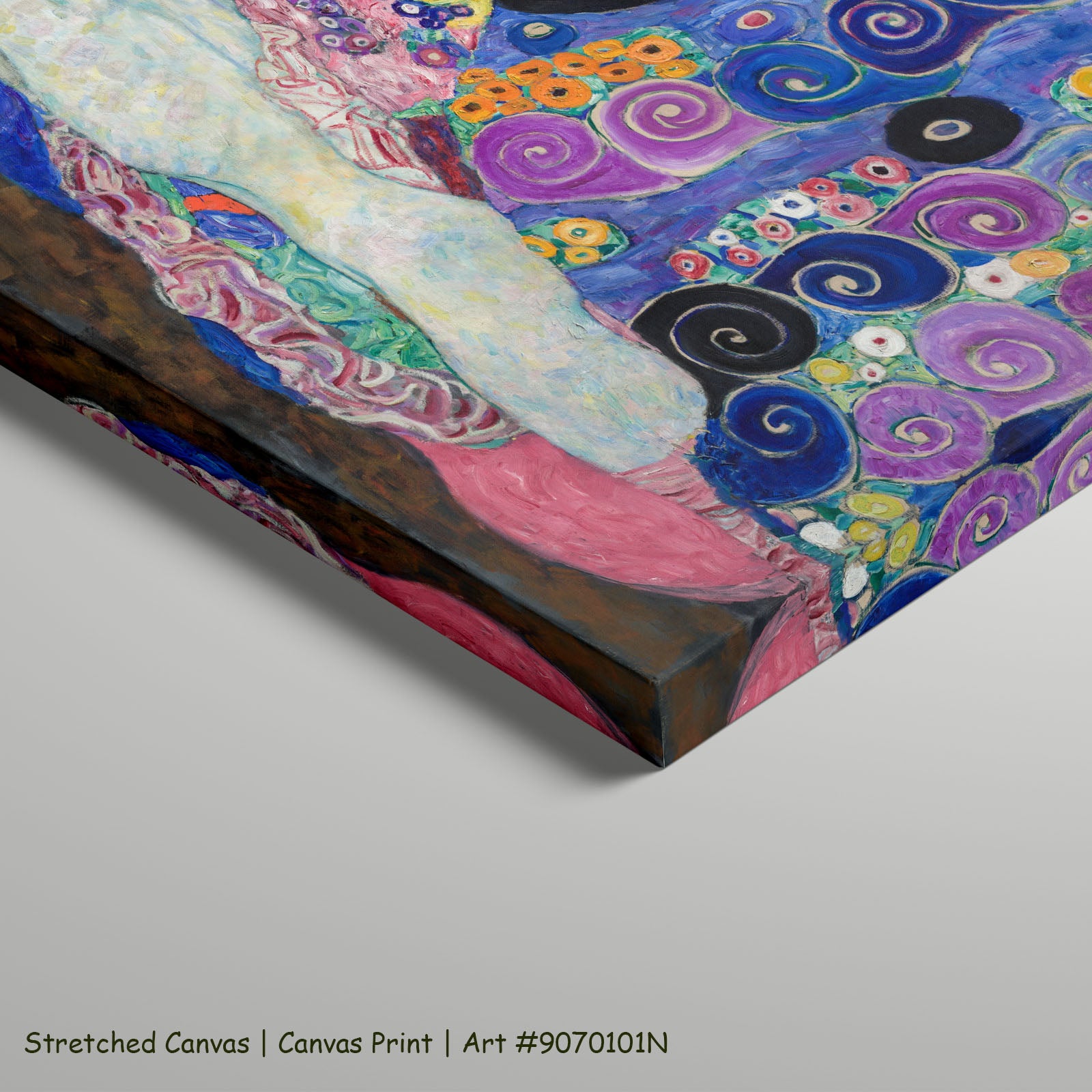 The Virgin by Gustav Klimt as a large stretched blue and purple Symbolist canvas print