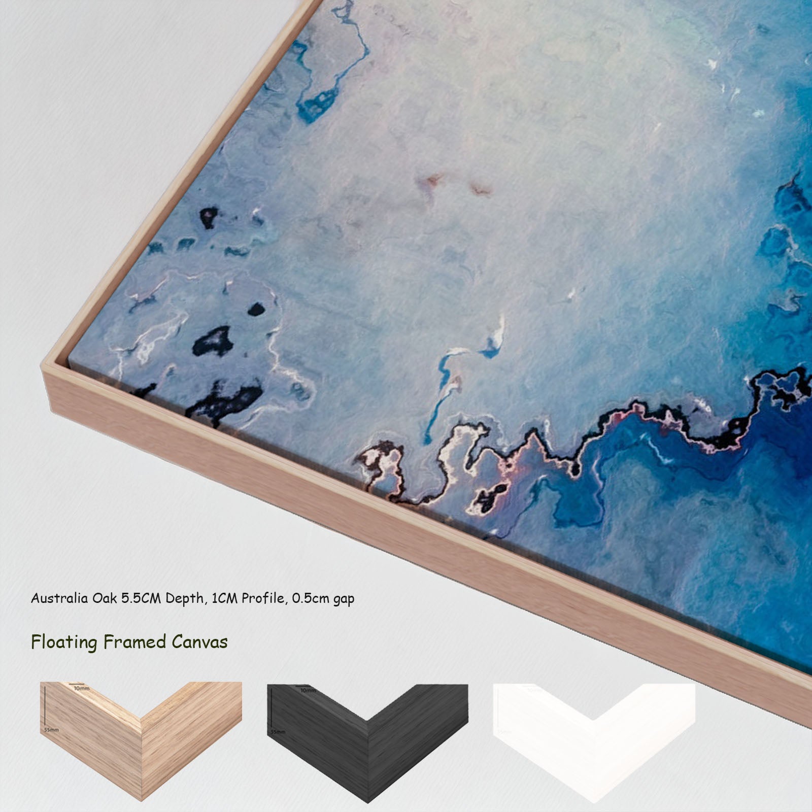 914N — floating frames mockup, large canvas print