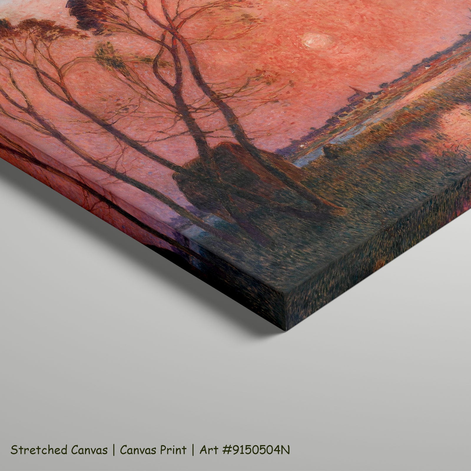 Sunrise by Ferdinand du Puigaudeau as a large stretched pink and red Impressionist canvas print