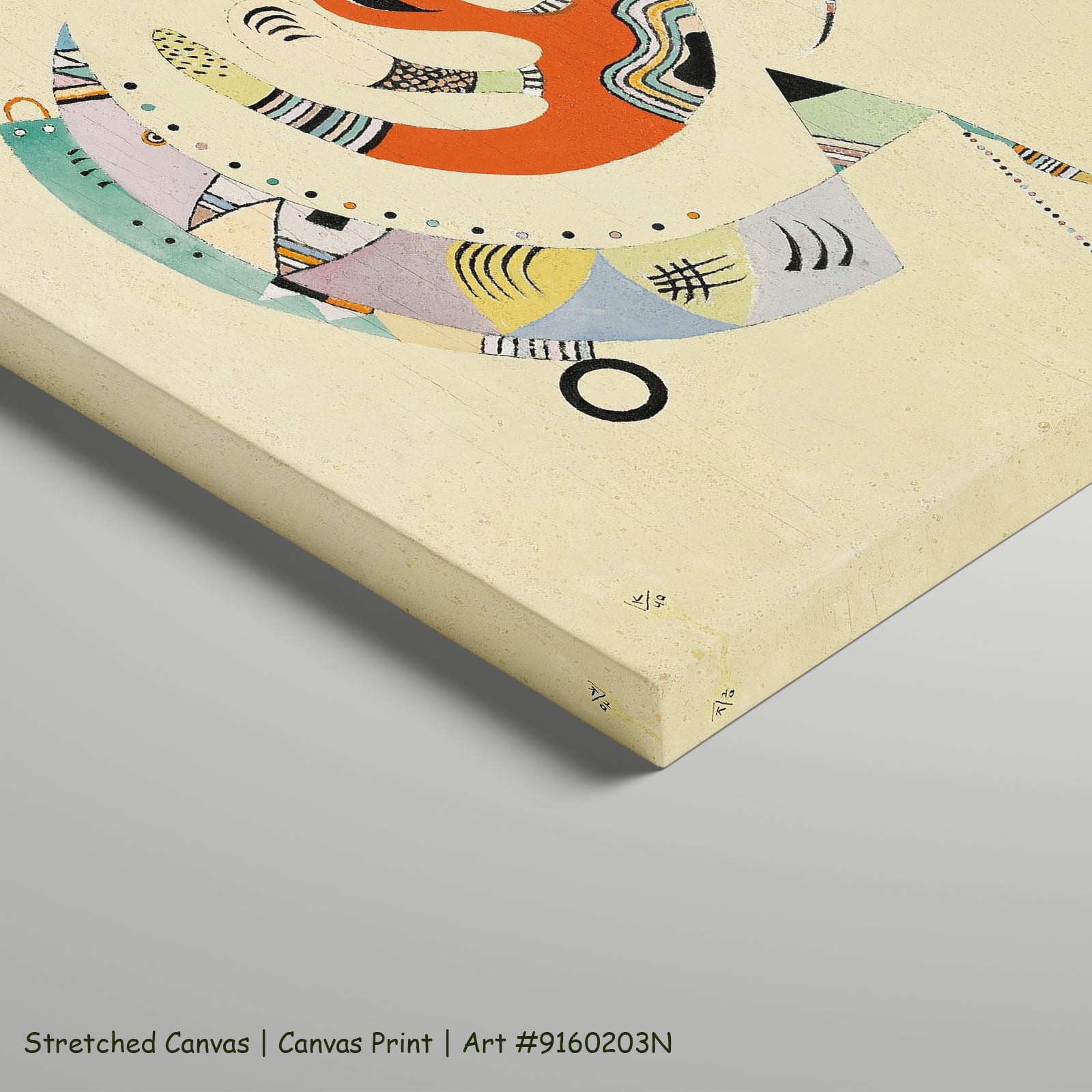 Biomorphic Composition by Wassily Kandinsky as a large stretched green and orange Modern Abstract canvas print