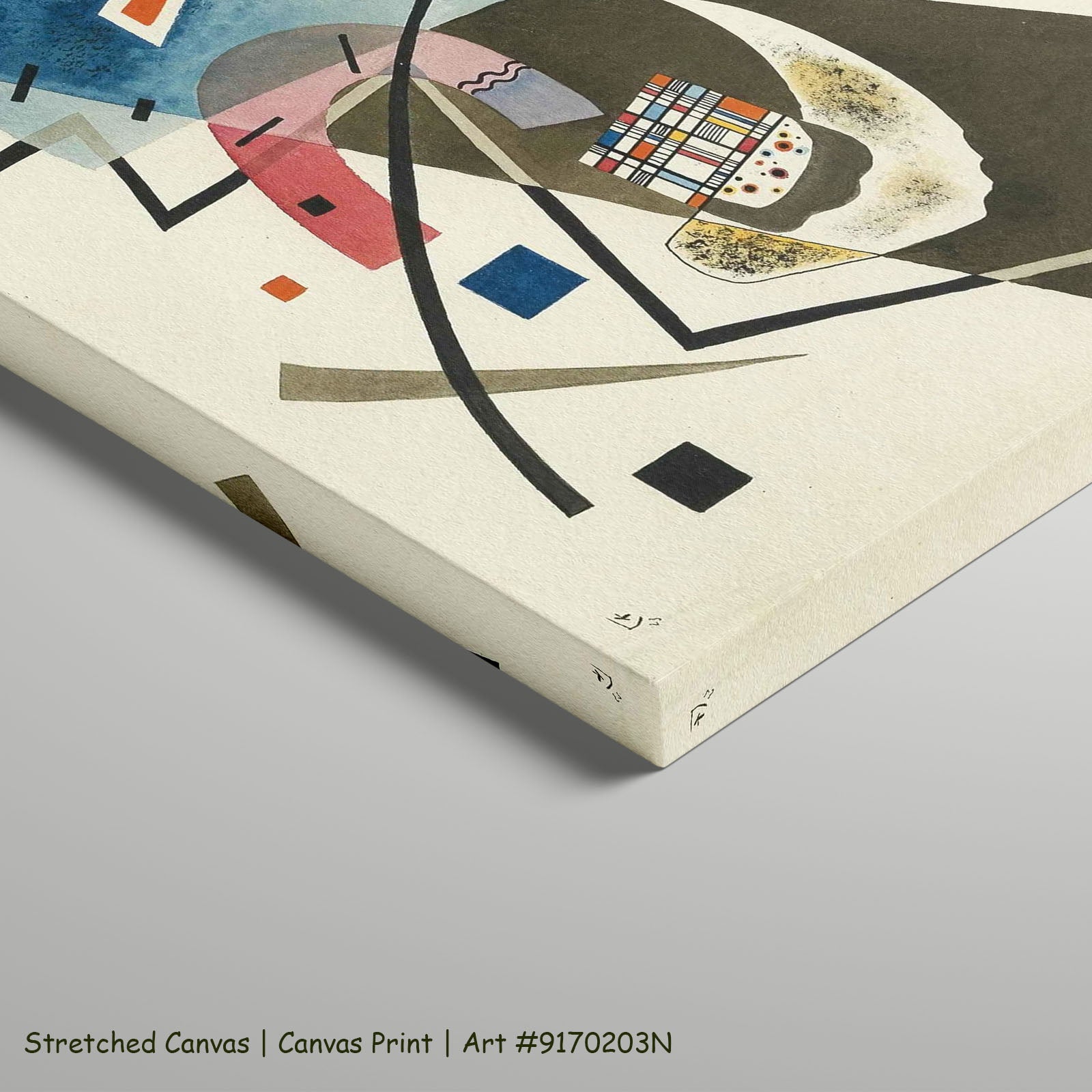 Diagonal Composition by Wassily Kandinsky as a large stretched brown and blue Abstract canvas print