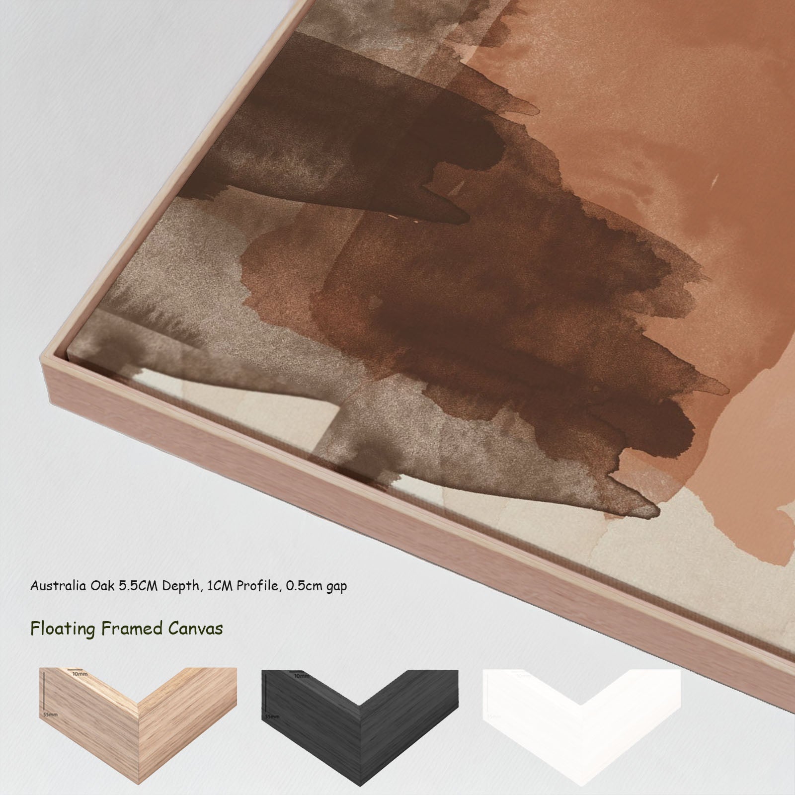 9201N — floating frames mockup, large canvas print