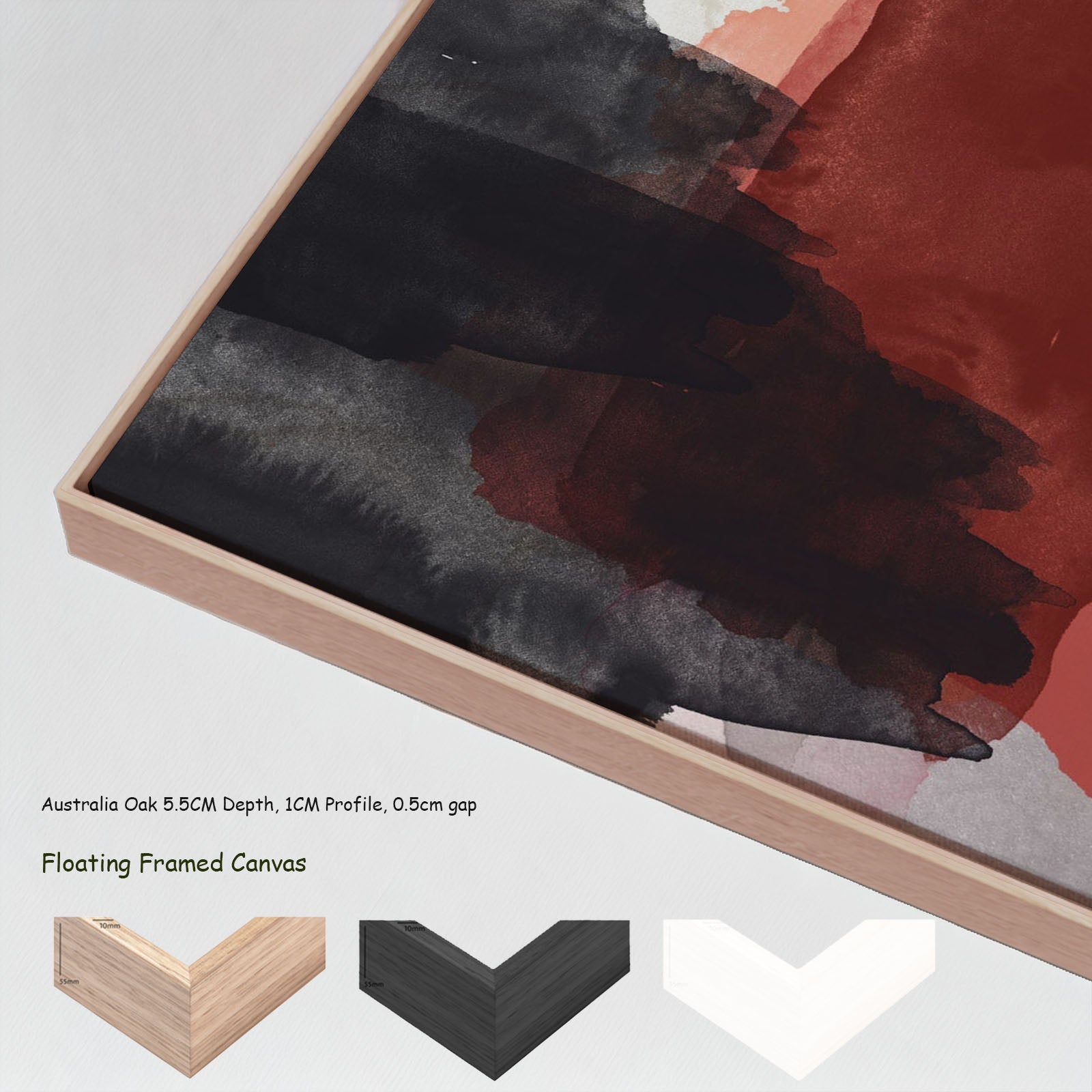 920_2N — floating frames mockup, large canvas print