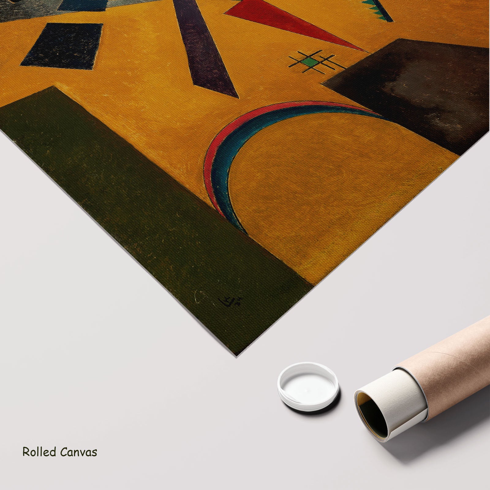 Orange by Wassily Kandinsky as a large rolled gold and grey Colourful Abstract canvas print