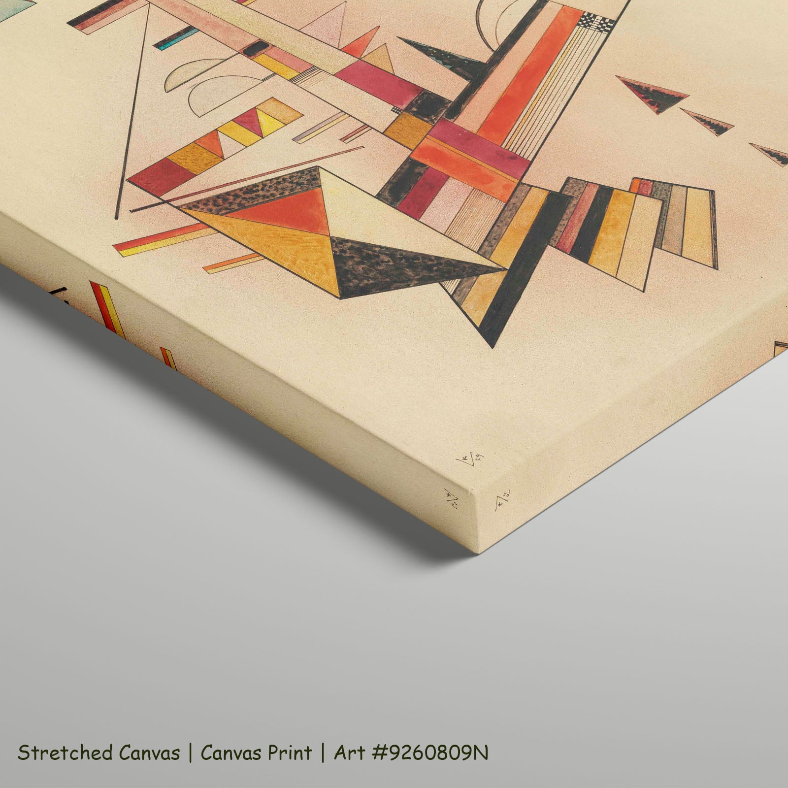 Ascending Structure by Wassily Kandinsky as a large stretched orange and white Geometric Abstract canvas print