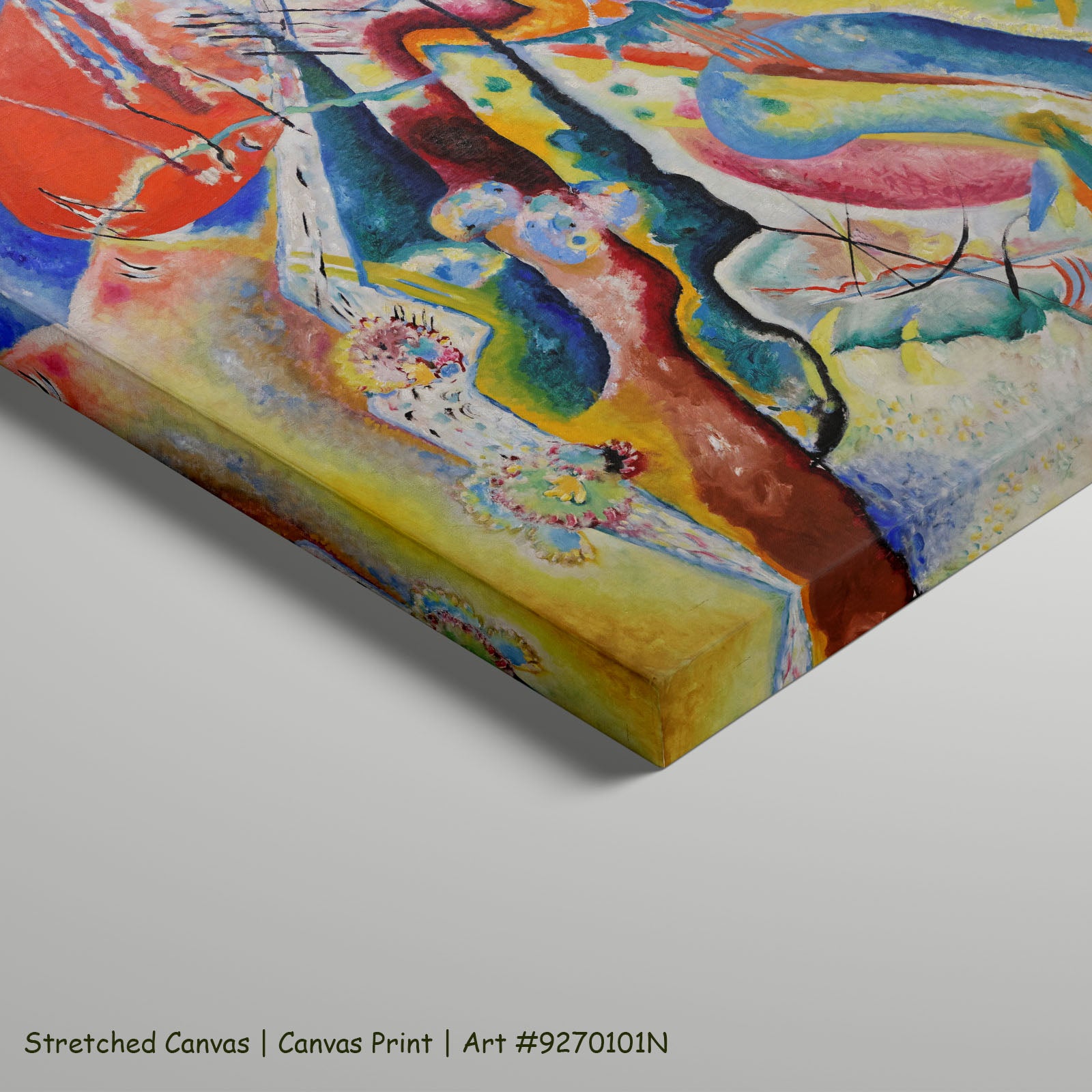 Painting with Red Spot by Wassily Kandinsky as a large stretched red and blue Colourful Abstract canvas print