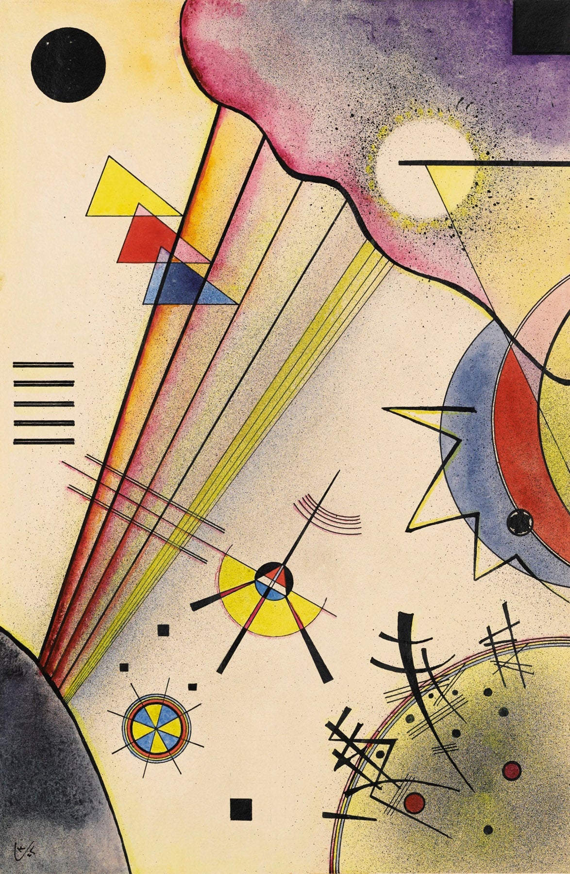 Large pink and purple Modern Abstract canvas print of Deutliche Verbindung by Wassily Kandinsky