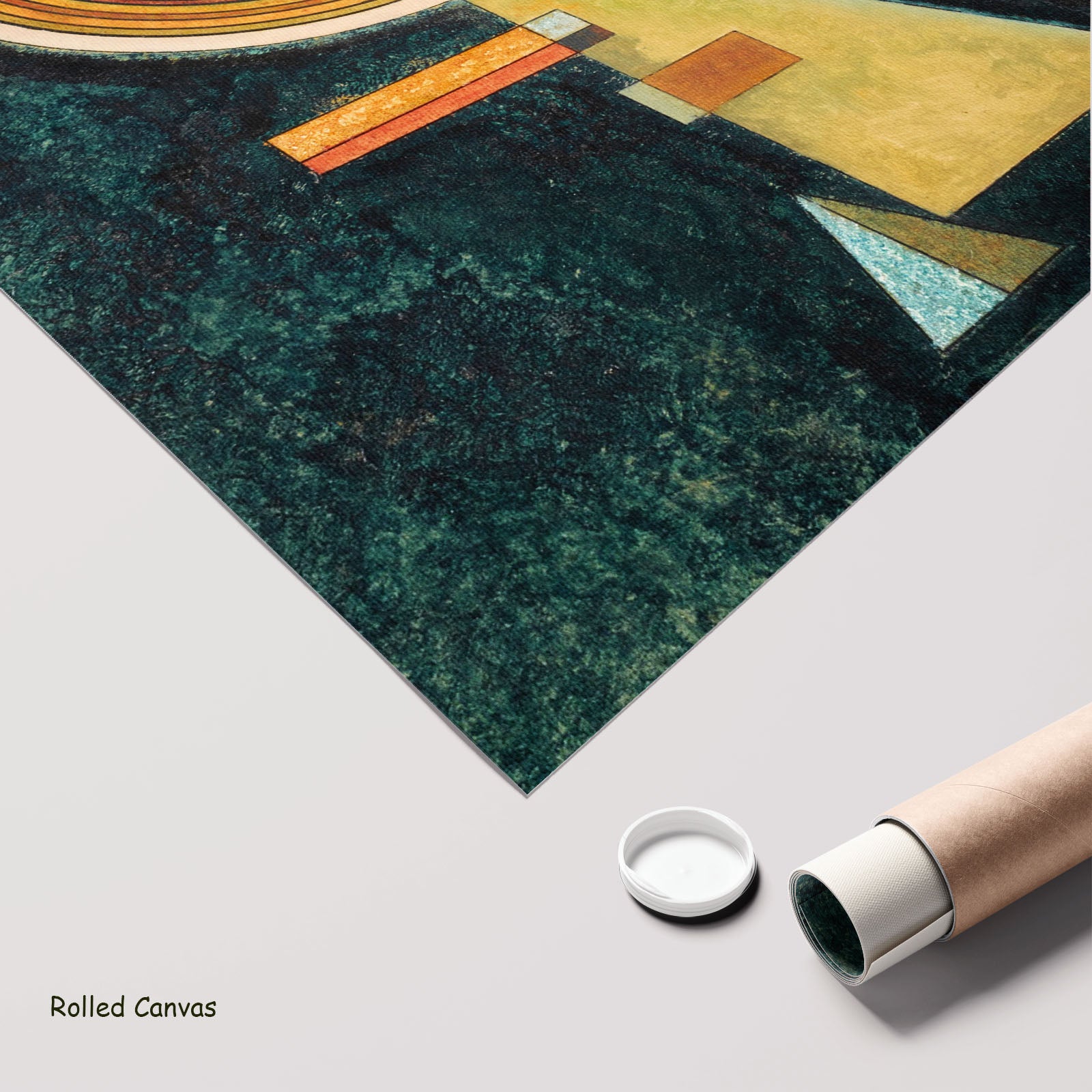Unstable Compensation by Wassily Kandinsky as a large rolled green and red Abstract canvas print