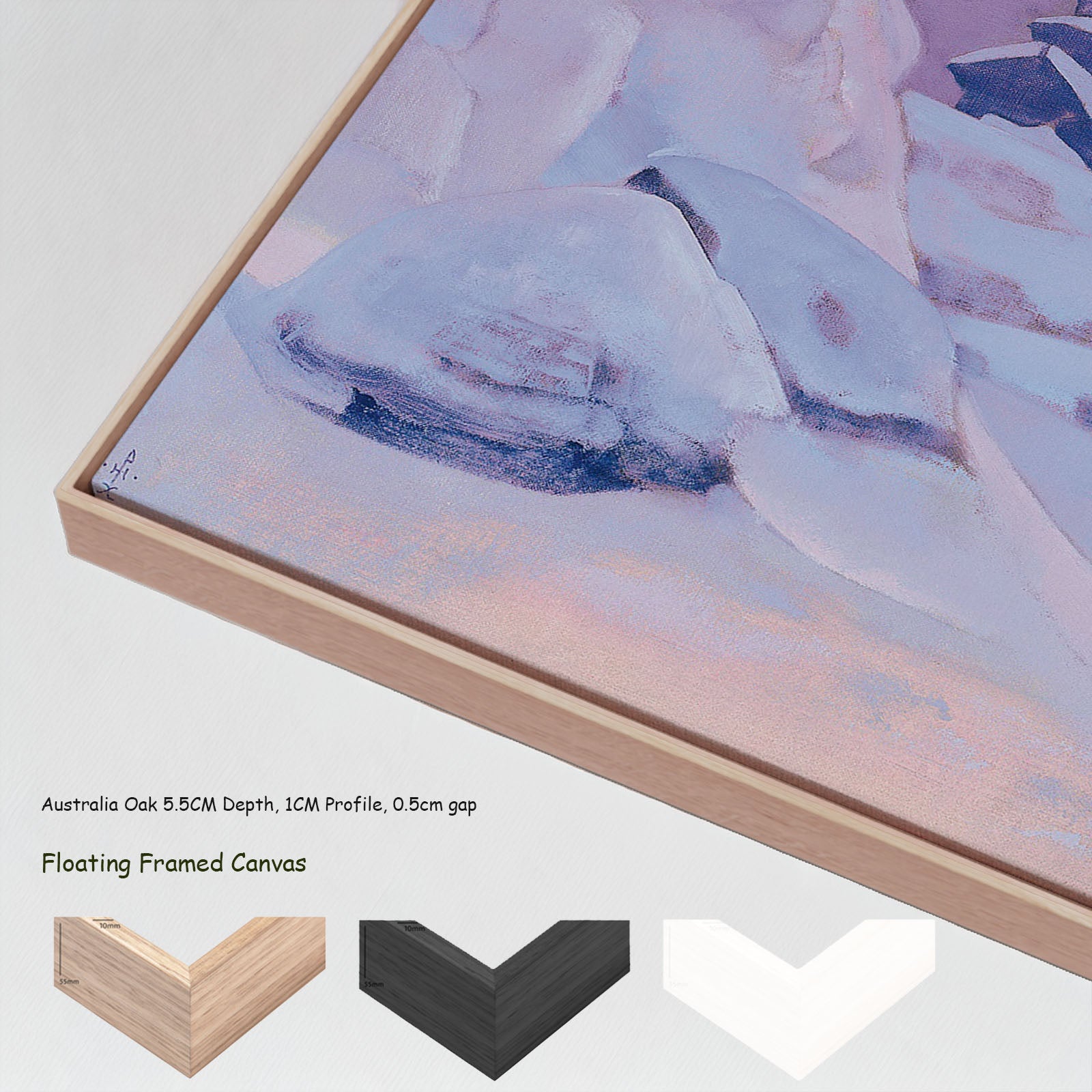And We Are Not Afraid by Nicholas Roerich in a floating frame, large pink and purple Symbolist canvas print