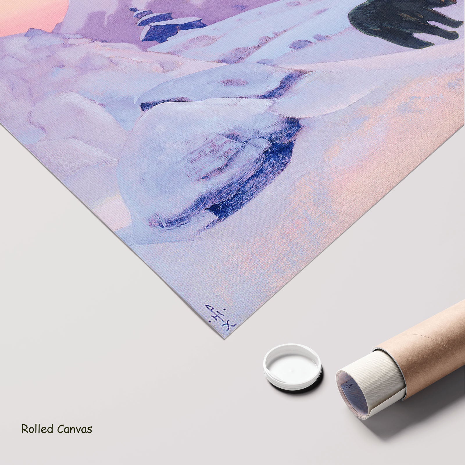 And We Are Not Afraid by Nicholas Roerich as a large rolled pink and purple Symbolist canvas print