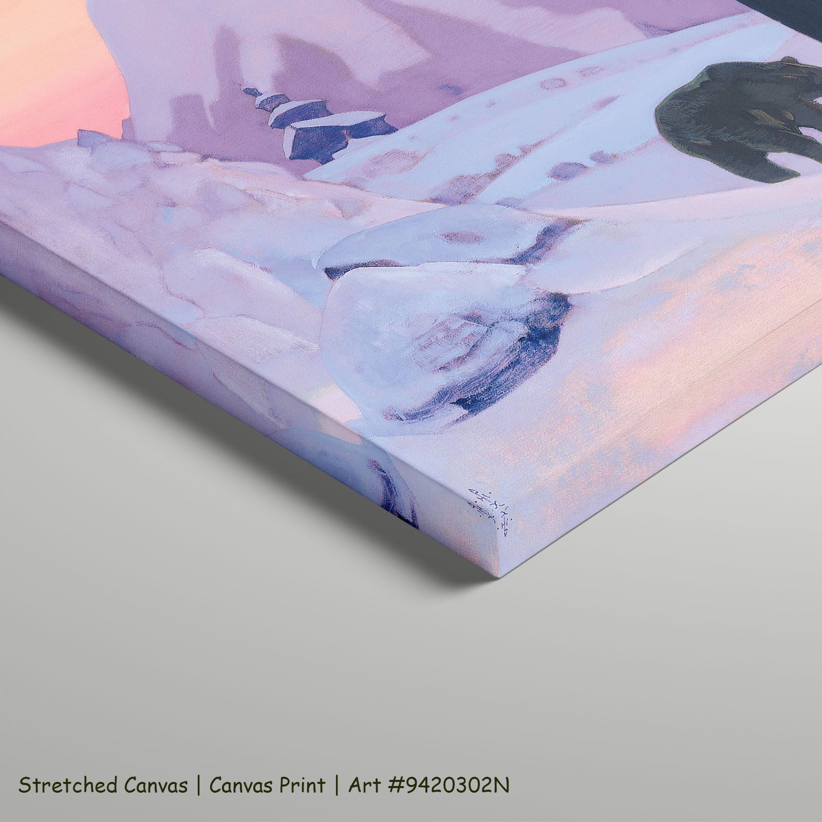 And We Are Not Afraid by Nicholas Roerich as a large stretched pink and purple Symbolist canvas print