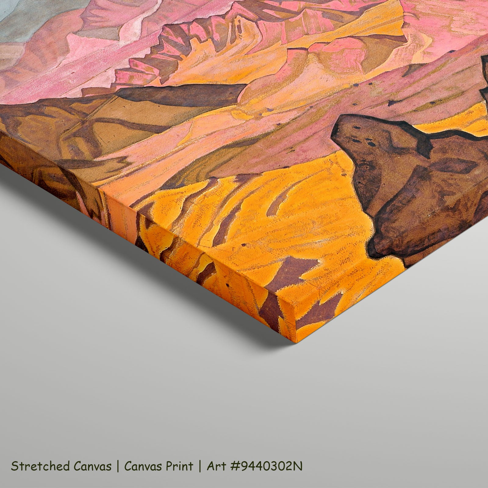 Mohammed the Prophet by Nicholas Roerich as a large stretched pink and orange Symbolist canvas print