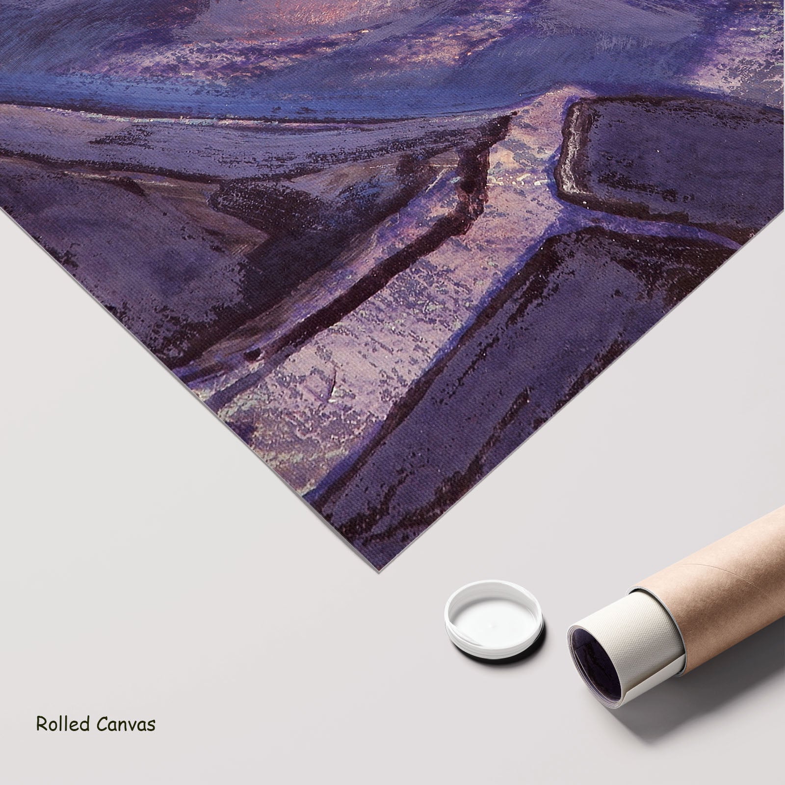 Study of Mountains by Nicholas Roerich as a large rolled purple and white Himalayan Mountain canvas print
