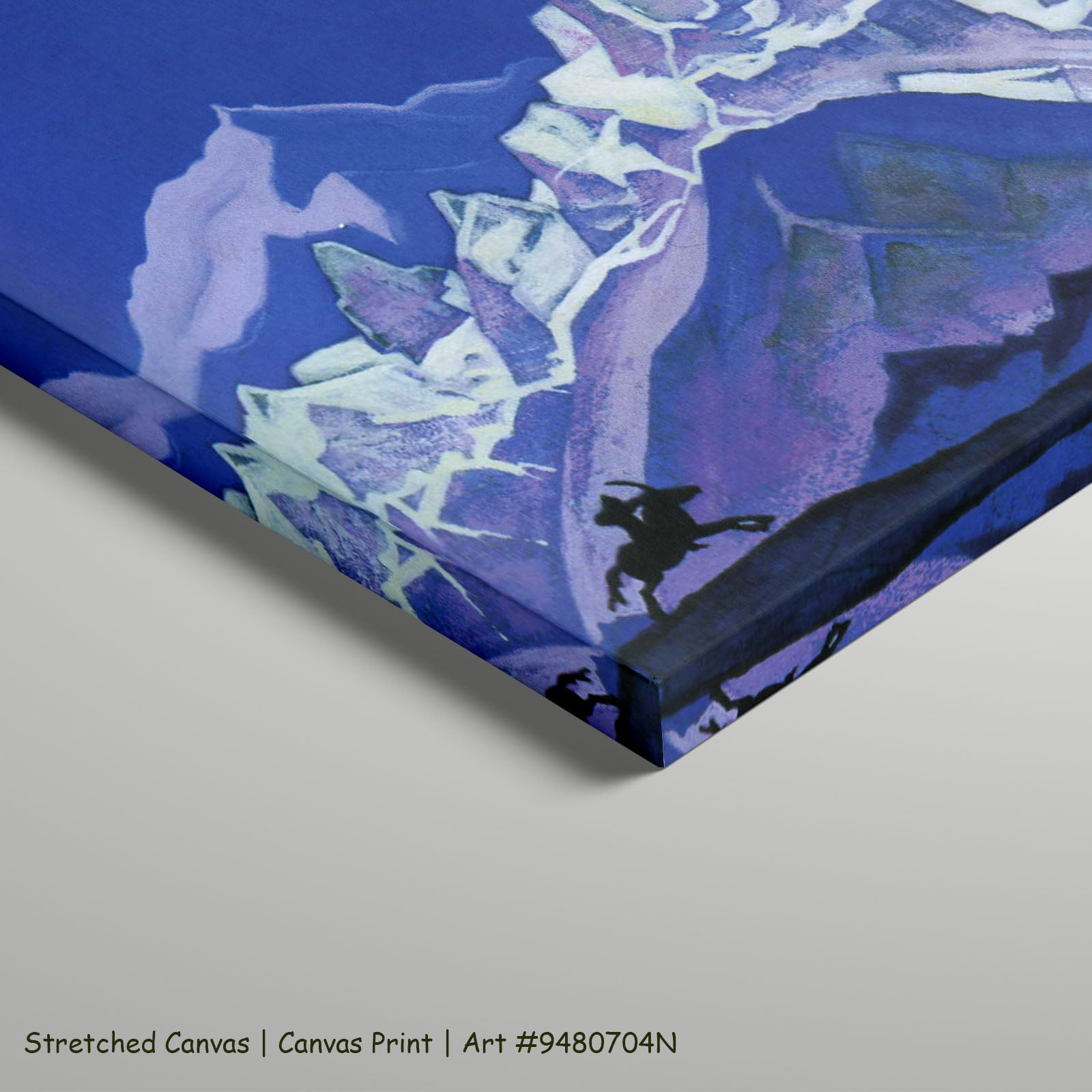 The Hunt by Nicholas Roerich as a large stretched blue and white Symbolist canvas print