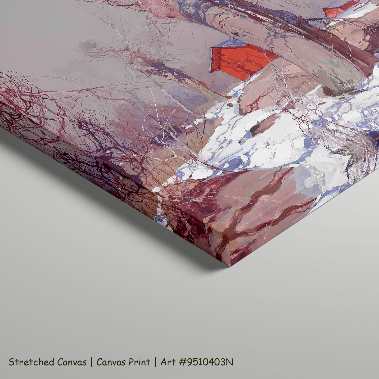 Early Spring by Stepan Kolesnikoff as a large stretched red and grey Impressionist canvas print