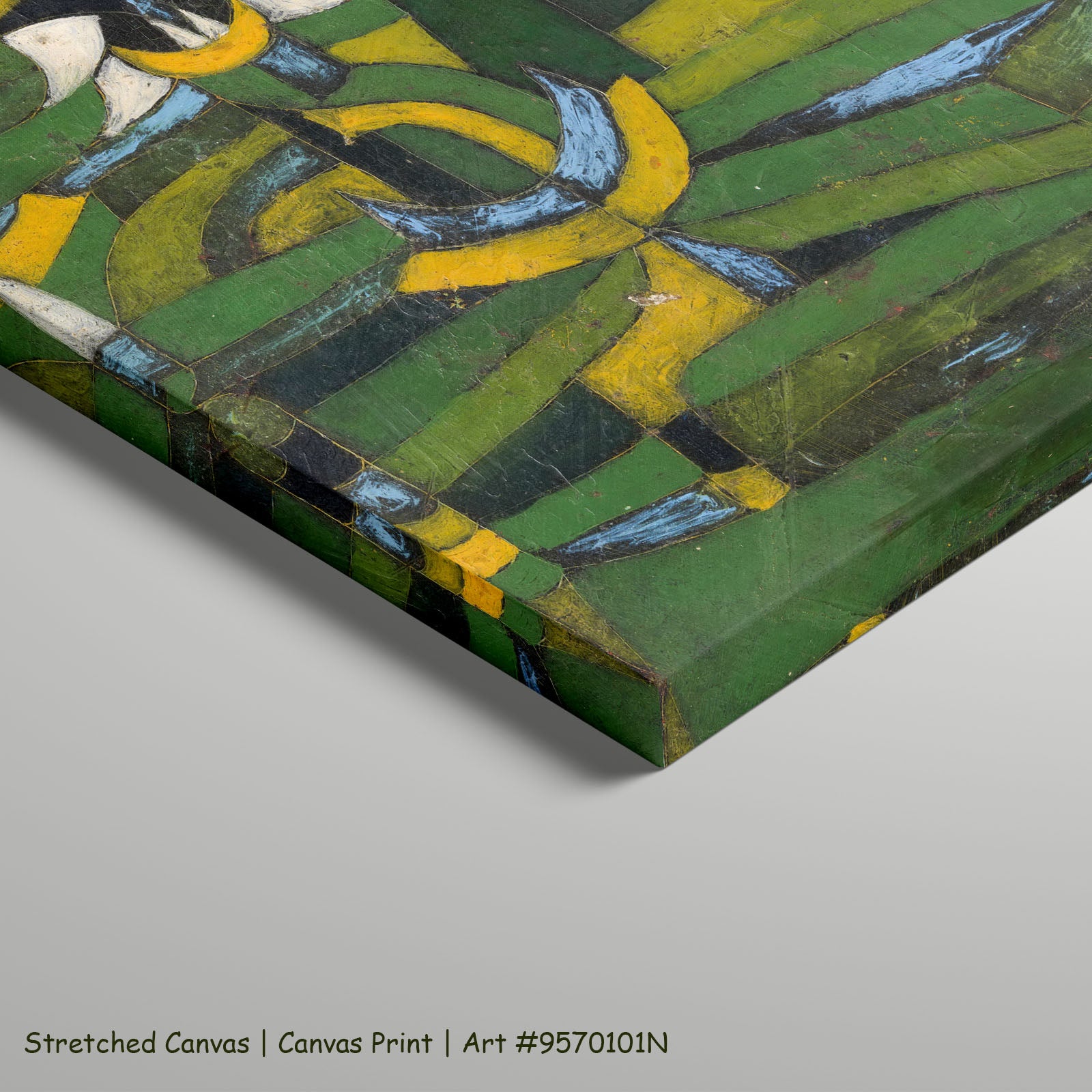 Green Plant Rhythms by Paul Klee as a large stretched green and yellow Abstract canvas print