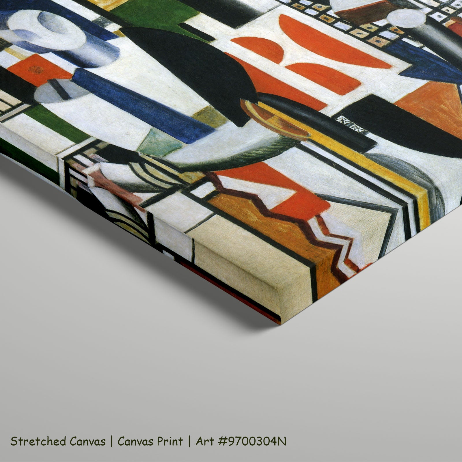 Men in the City by Fernand Léger as a large stretched orange and white Cubist Abstract canvas print