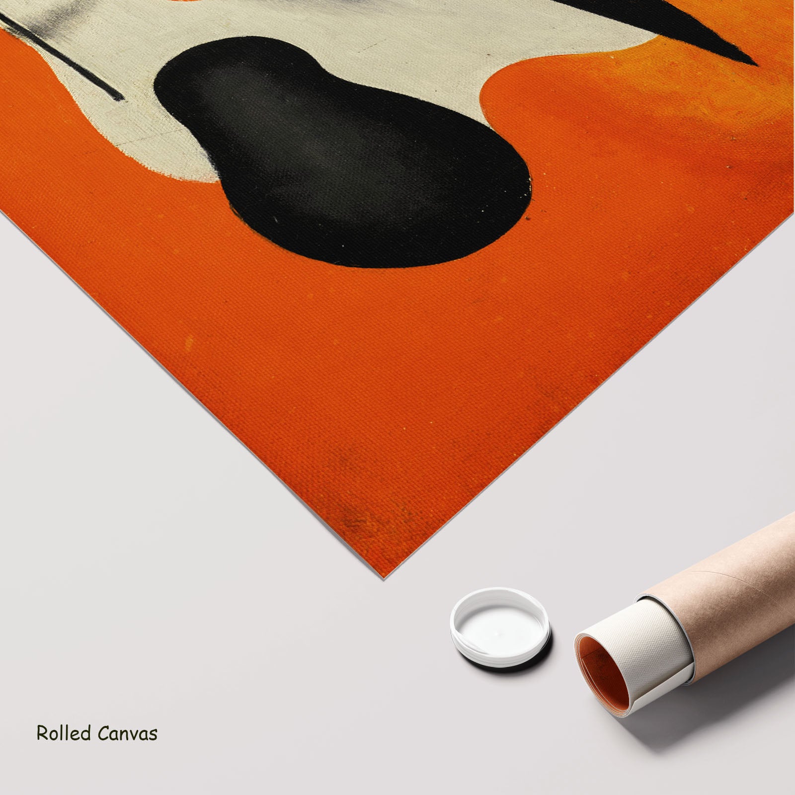 Nature morte à la pipe sur by Fernand Léger as a large rolled orange and black Cubist Abstract canvas print