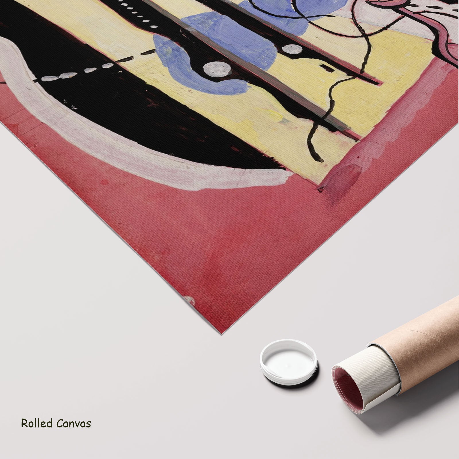 Nature Morte by Fernand Léger as a large rolled yellow and black Cubist Abstract canvas print