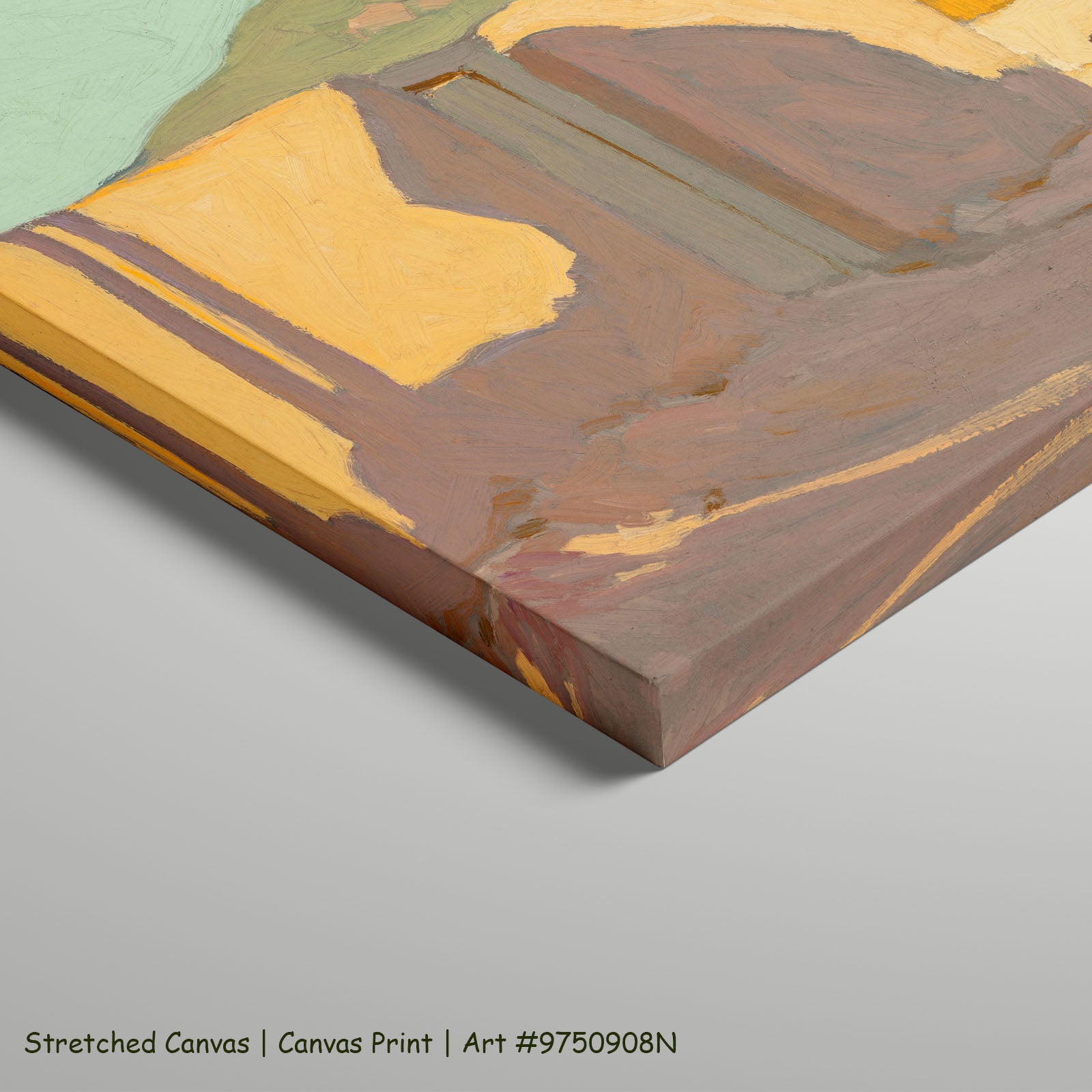 Shadow Street by Victor Higgins as a large stretched gold and grey Landscape canvas print