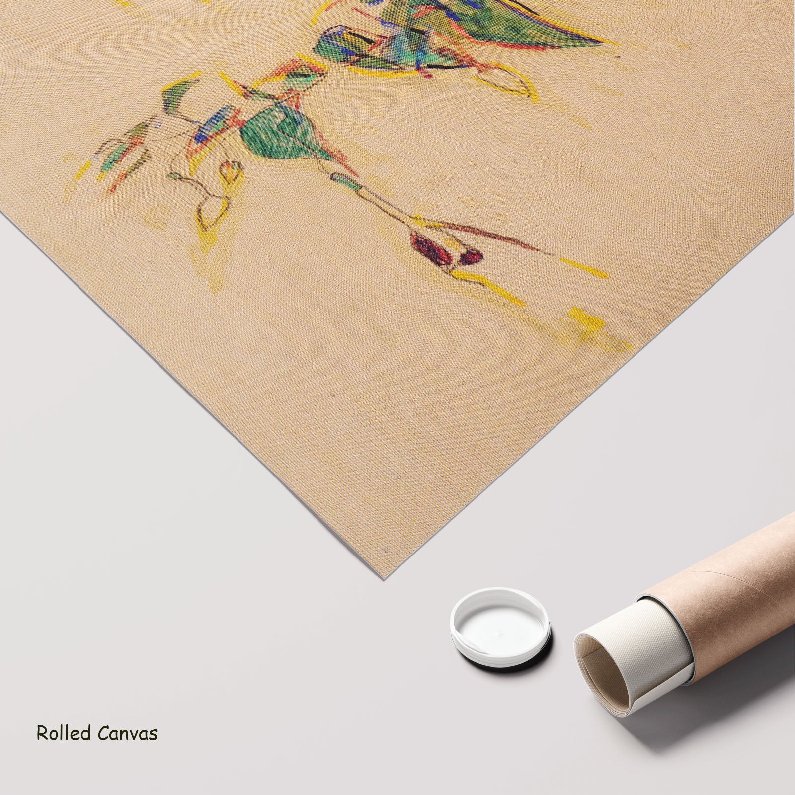 Sonnenbaum by Egon Schiele as a large rolled green and gold Expressionist Abstract canvas print