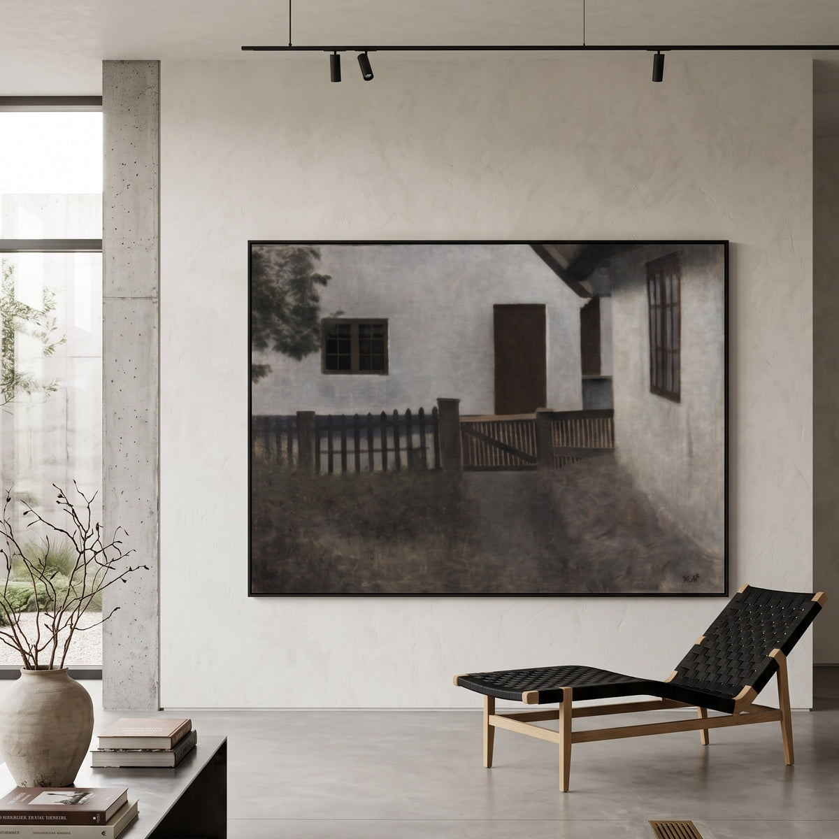 Vilhelm Hammershoi | Large Symbolist Canvas Wall Art | Husgavle. Frederiksværk. Sommer.