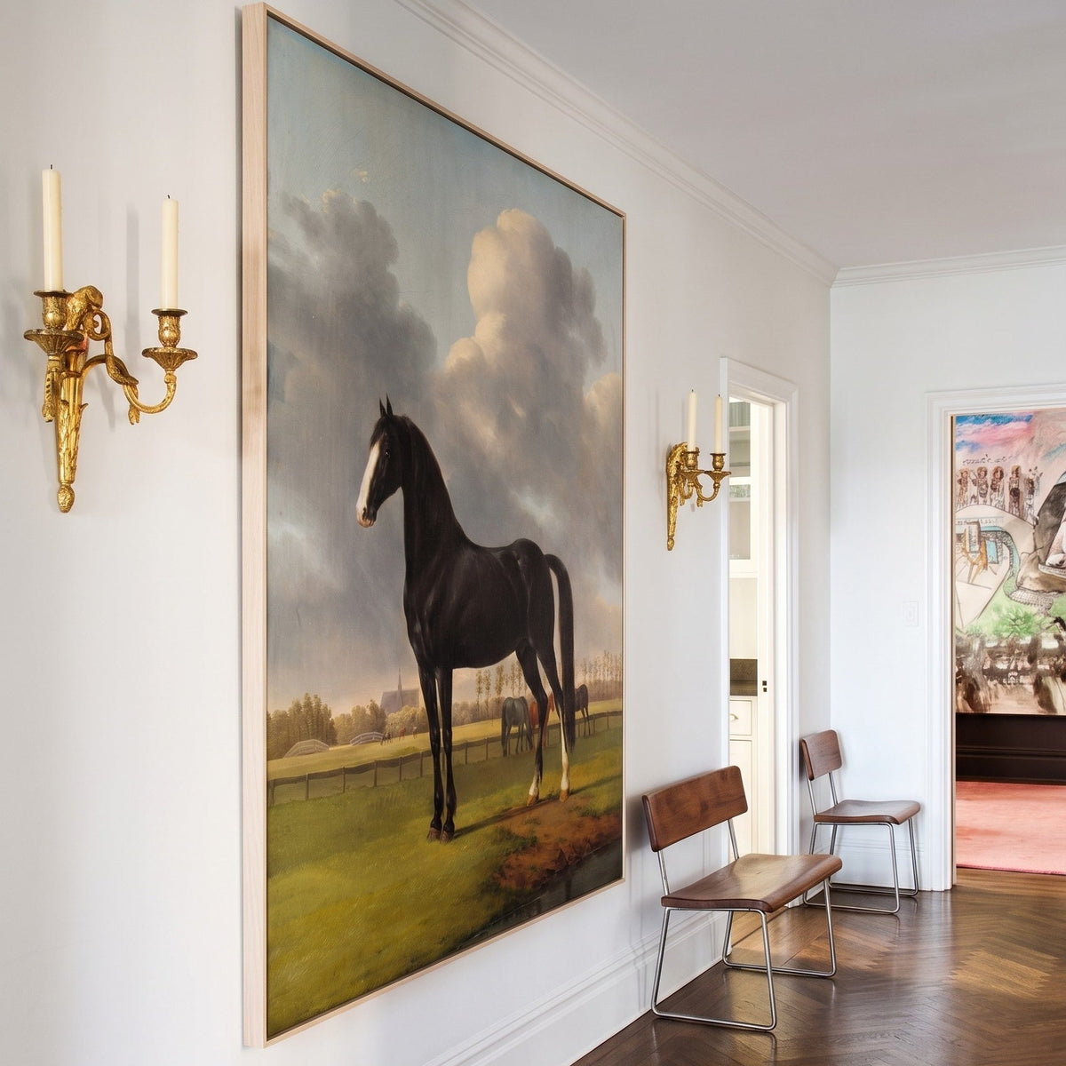 Anthony Oberman | Large Green Equestrian Canvas Wall Art | De Vlugge — room photo 2