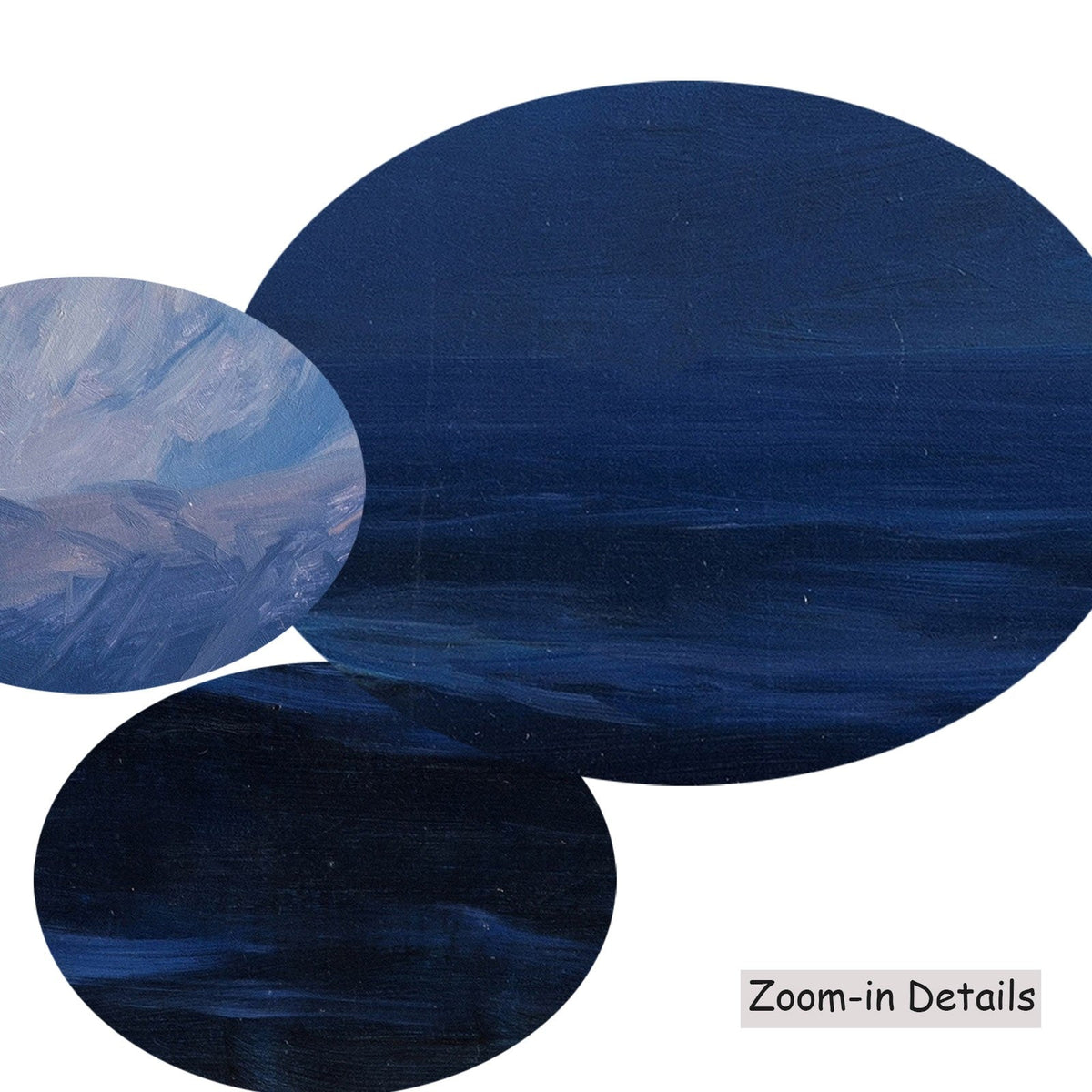 Close-up detail of the brushwork on Ai-Petri. Crimea, a large blue and grey Landscape canvas by Arkhip Kuindzhi