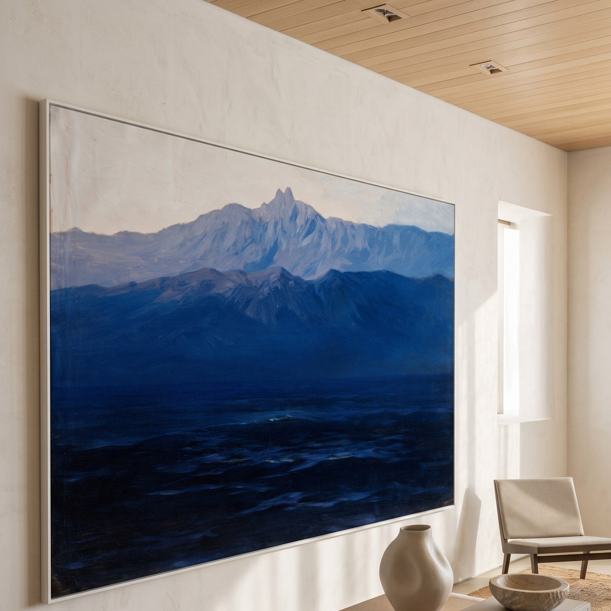 Ai-Petri. Crimea by Arkhip Kuindzhi — large blue and grey Landscape canvas art on a entryway wall
