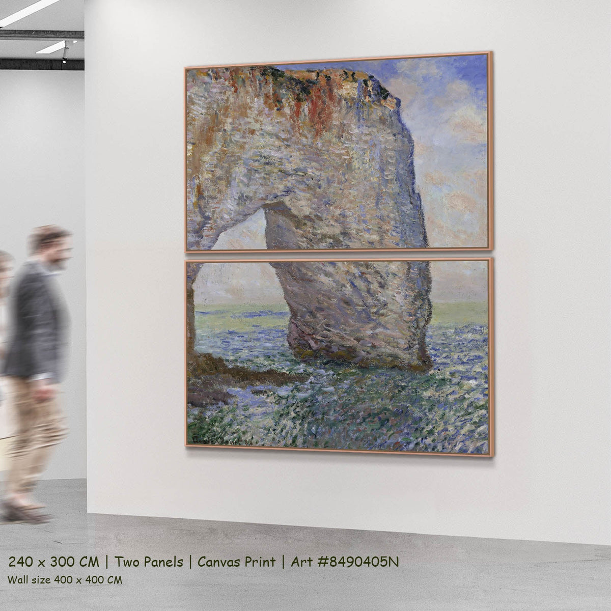Claude Monet — The Manneporte near Étretat Coastal two-panel canvas wall art set, 240 × 300 cm