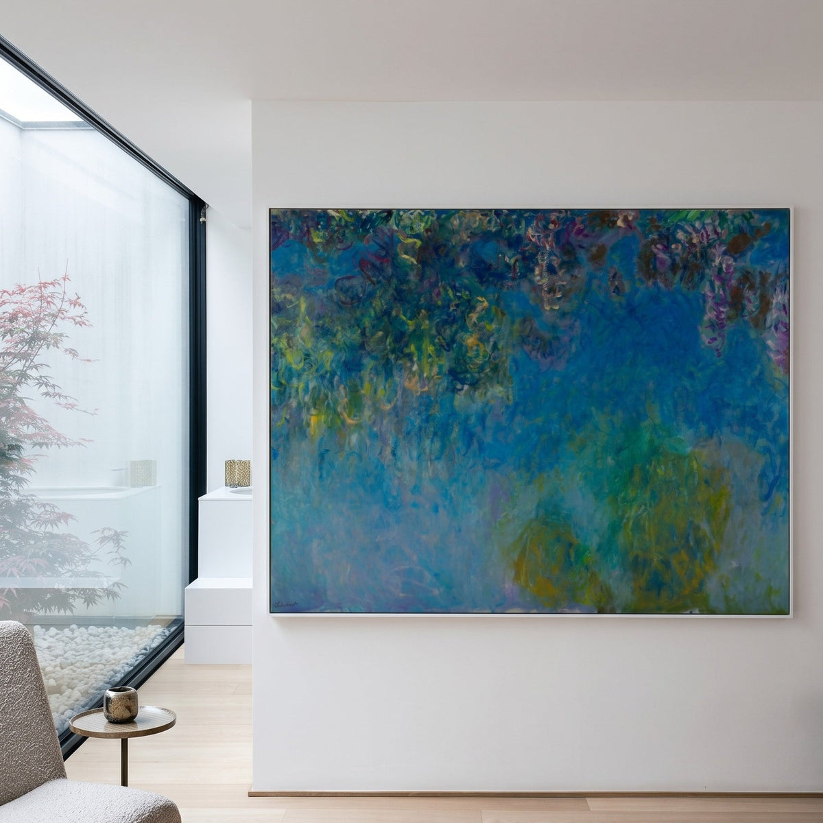 Claude Monet | Oversized Blue Purple Impressionist Canvas Wall Art | Wisteria — room photo 2