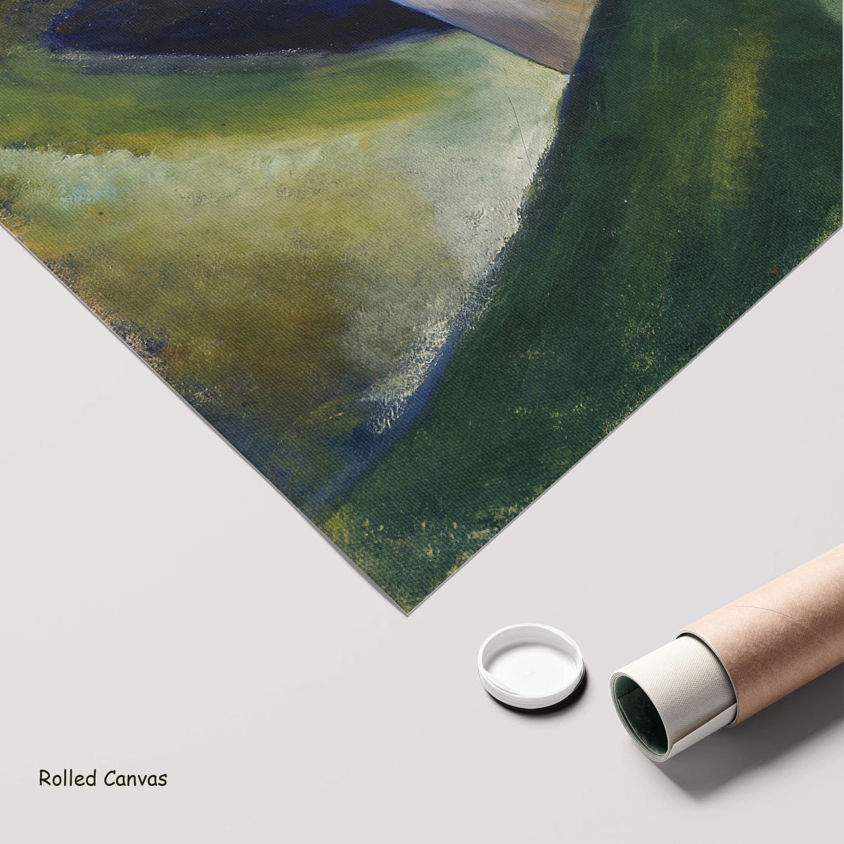 Totem and Forest by Emily Carr as a large rolled green and grey Landscape canvas print