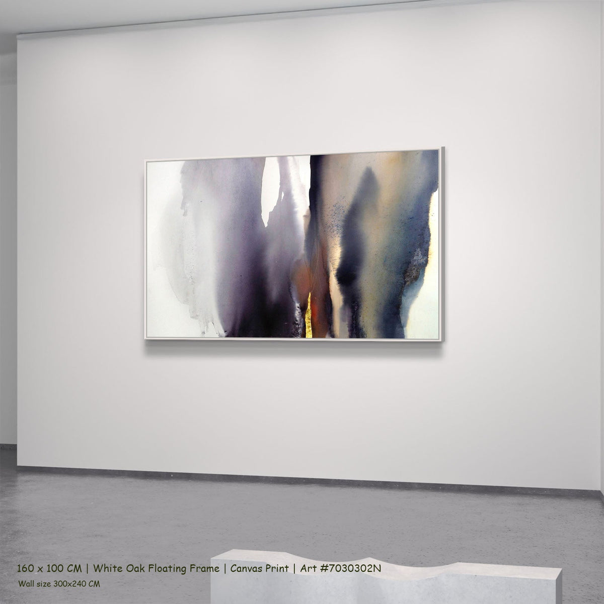 First Light II in a white oak floating frame, large canvas