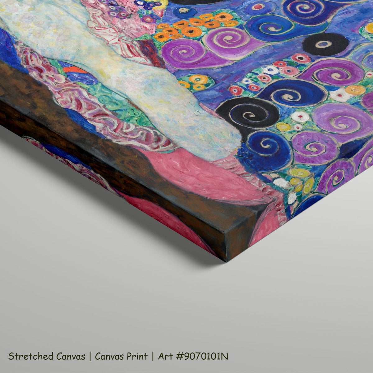 The Virgin by Gustav Klimt as a large stretched blue and purple Symbolist canvas print