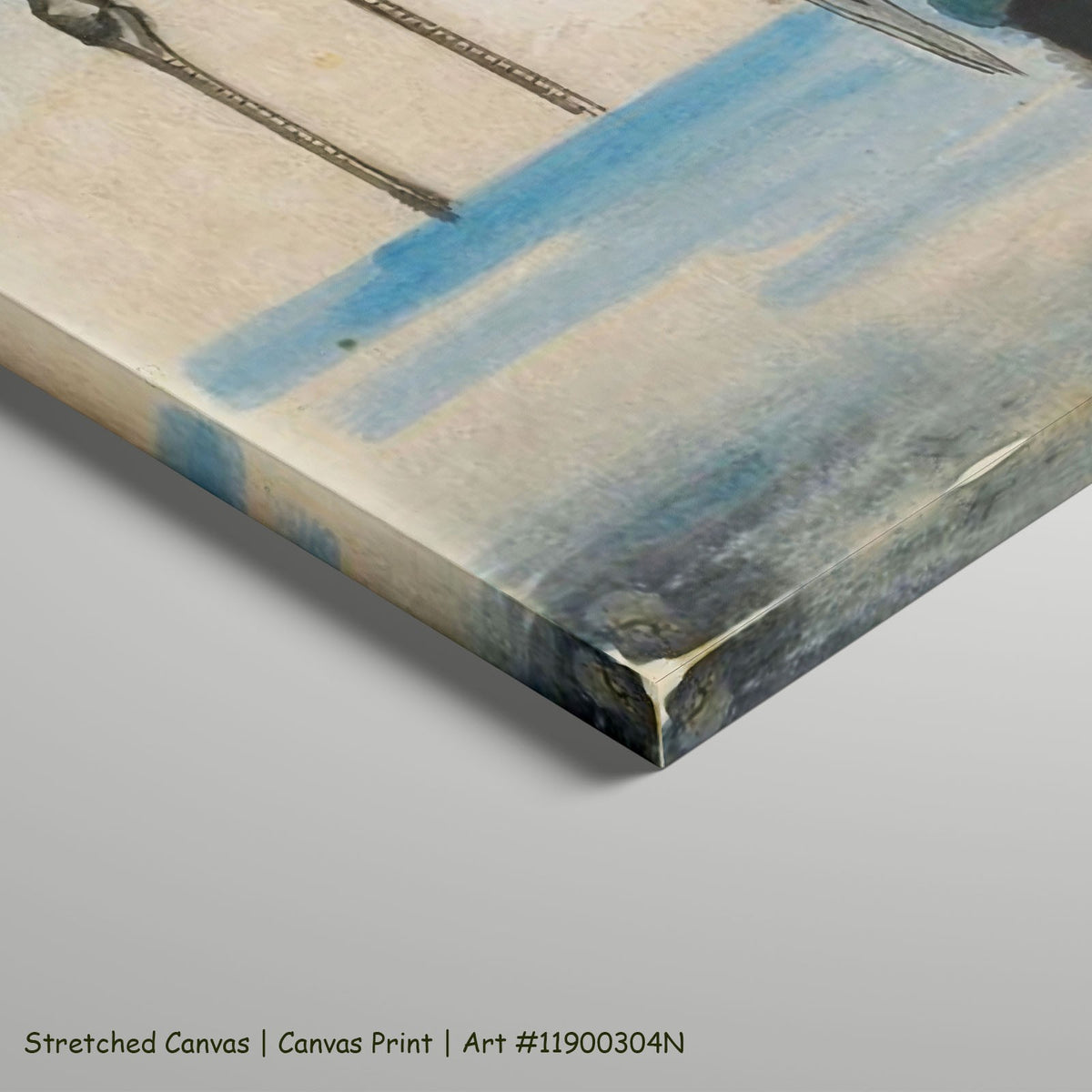 Reiher by Hans Thuar as a large stretched green and blue Expressionist canvas print