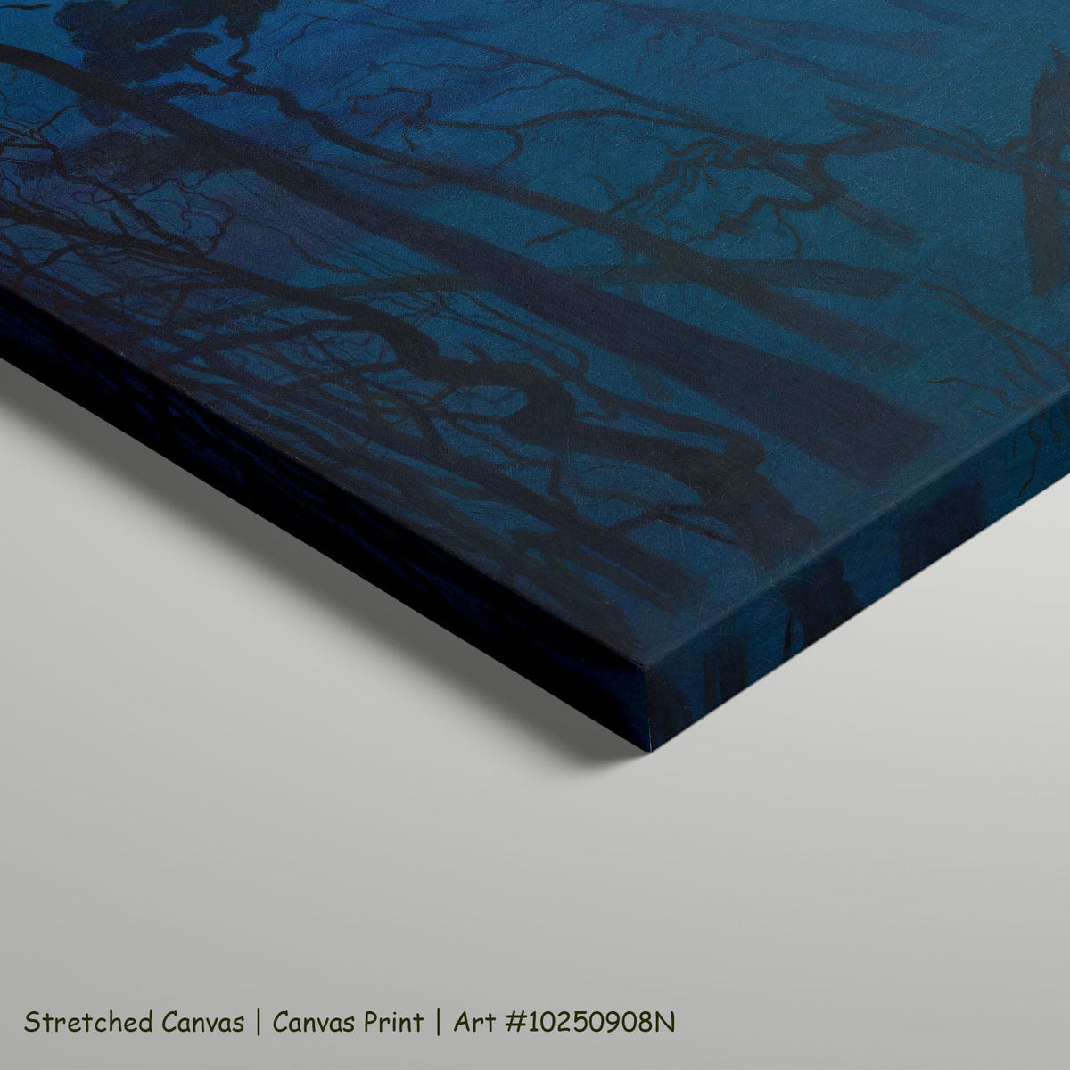 Winter Night in the Mountains by Harald Sohlberg as a large stretched blue and light blue Landscape canvas print