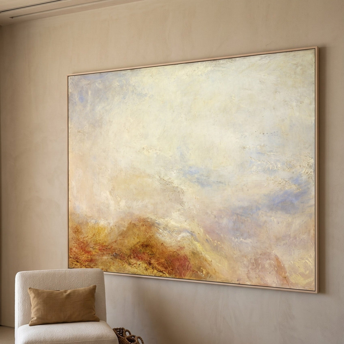 J.M.W. Turner | Large Yellow White Landscape Canvas Wall Art | Val d'Aosta — room photo 2