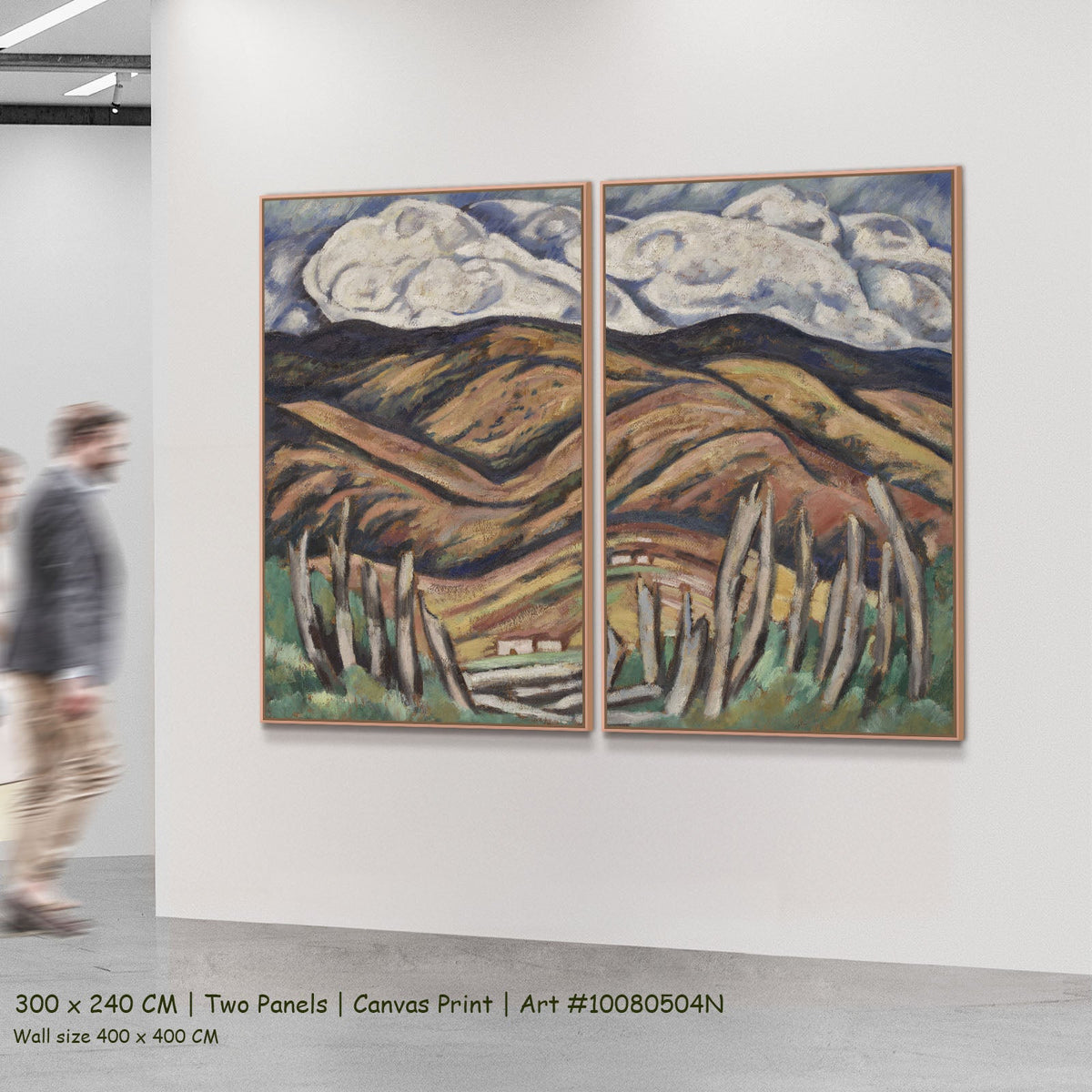 The Last of New England—The Beginning by Marsden Hartley as a large two-panel brown and green Modern Abstract canvas set