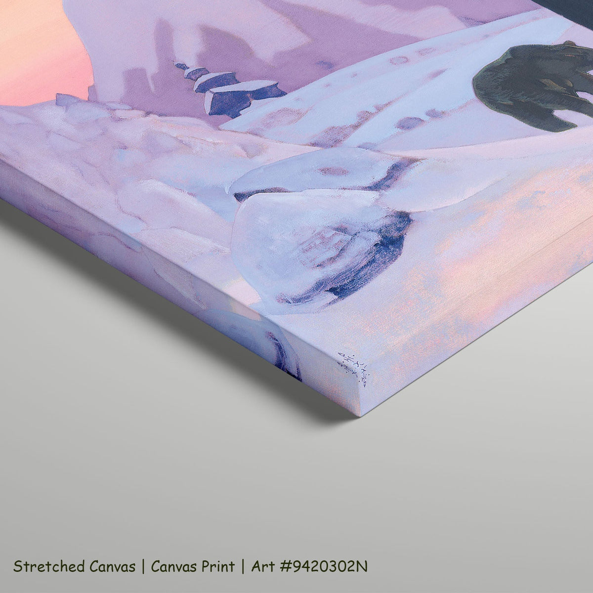 And We Are Not Afraid by Nicholas Roerich as a large stretched pink and purple Symbolist canvas print