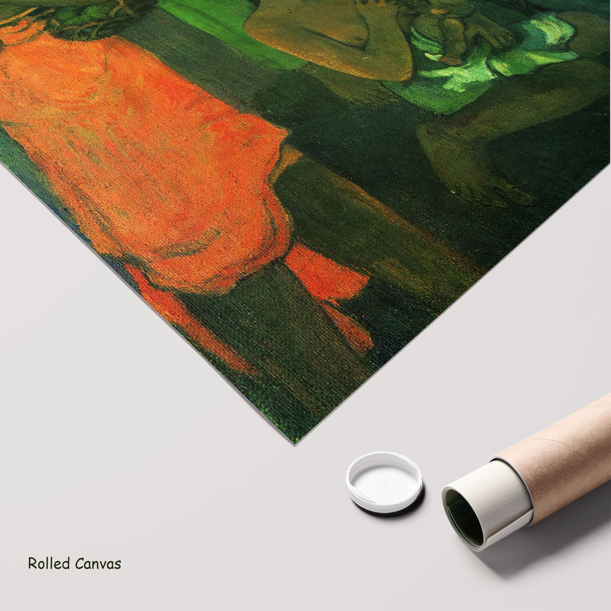 Maternity by Paul Gauguin as a large rolled green and orange Impressionist canvas print