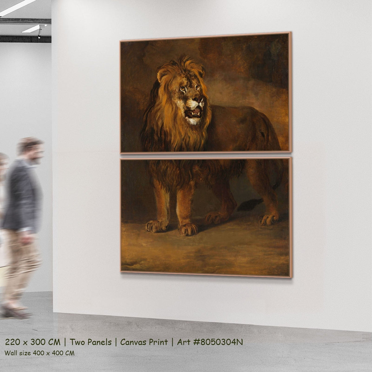 Pieter Gerardus van Os — A Lion from the Menagerie of King Louis Napoleon Wildlife two-panel canvas wall art set, 220 ×…