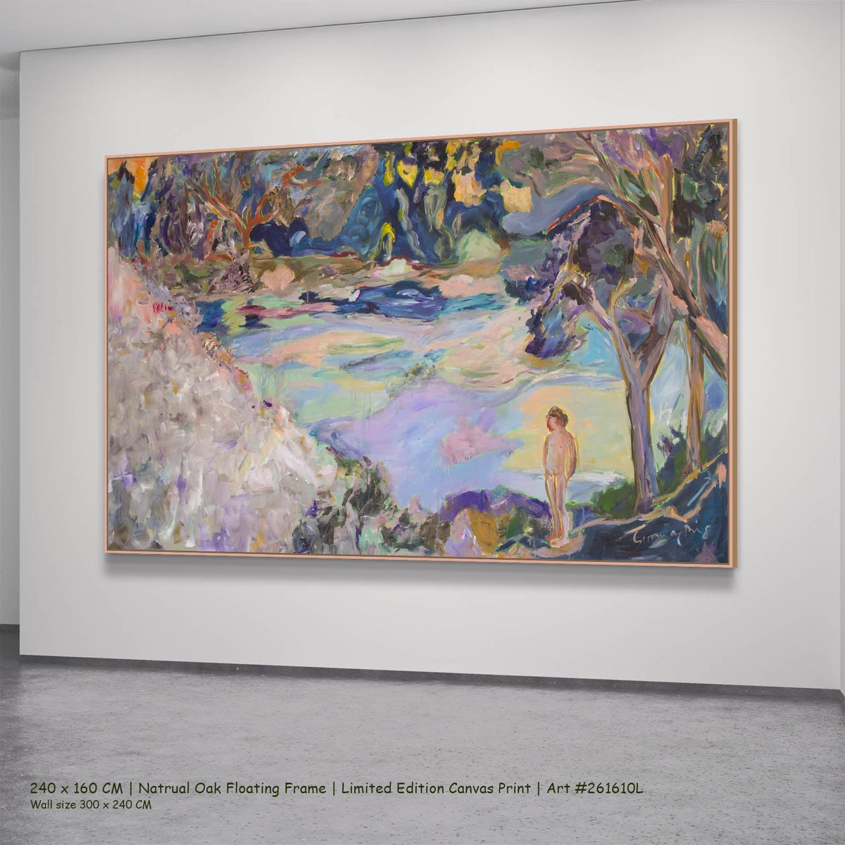 Summer Jiang — Accidental Knowing Modern canvas wall art in a natural oak floating frame, 240 × 160 cm