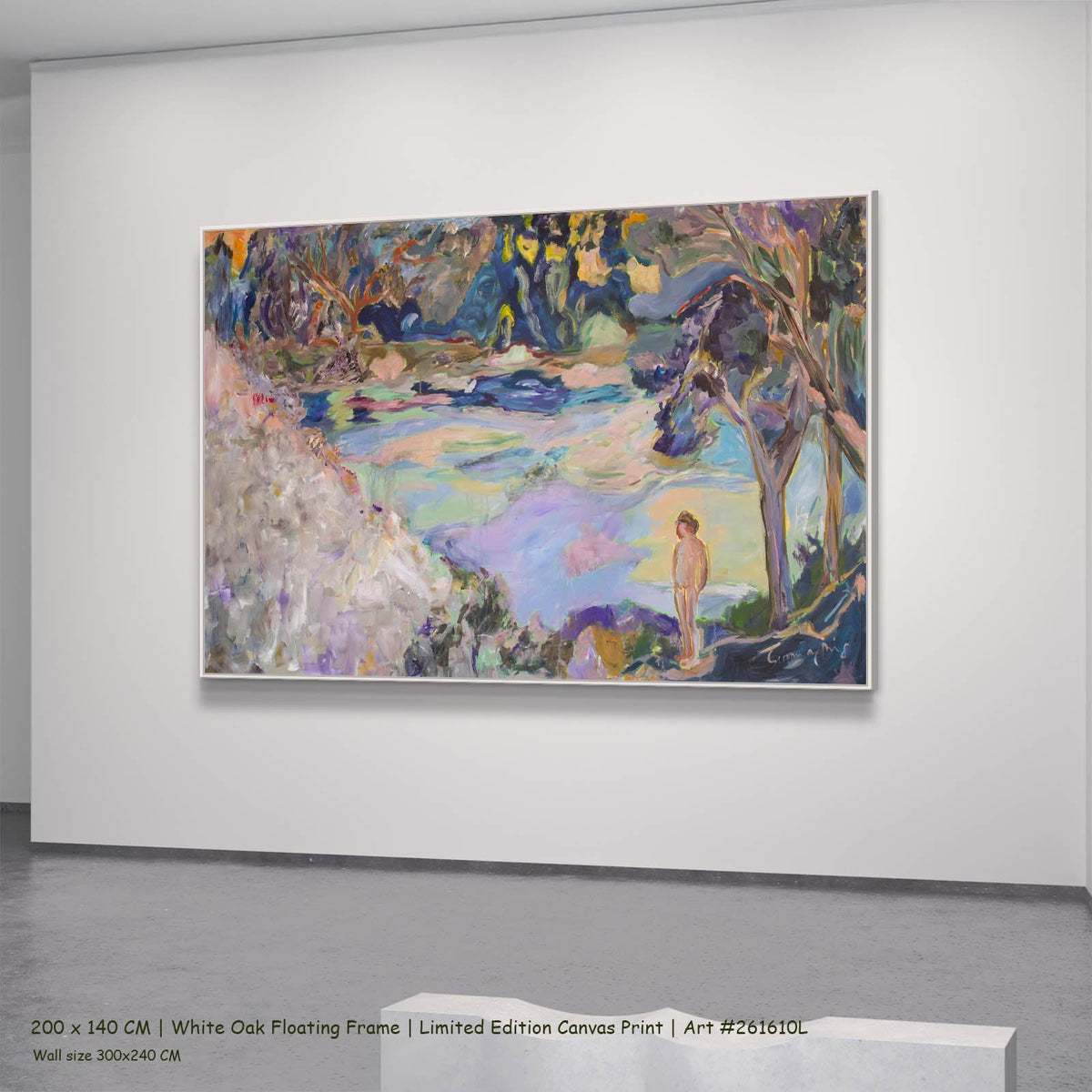 Summer Jiang — Accidental Knowing Modern canvas wall art in a white oak floating frame, 200 × 140 cm