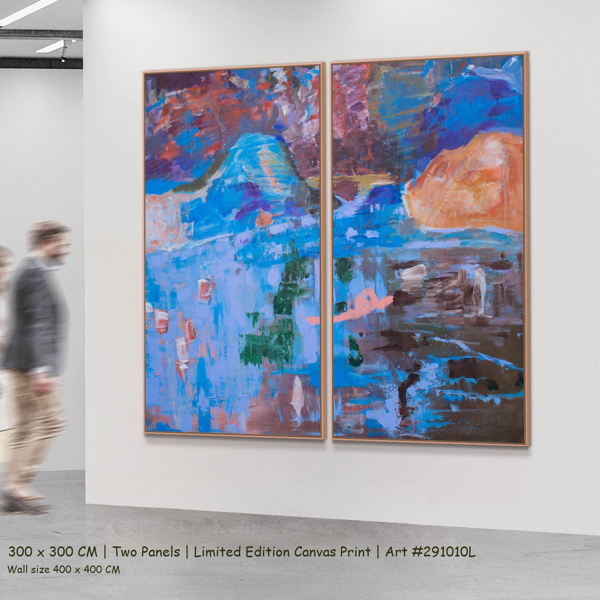 Summer Jiang — Against the Tide Abstract two-panel canvas wall art set, 300 × 300 cm