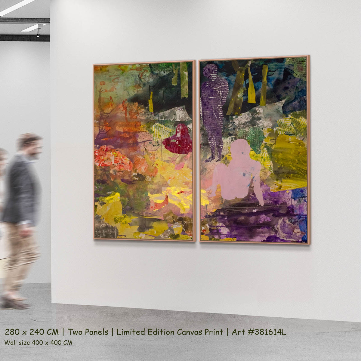 Summer Jiang — As We Are Abstract two-panel canvas wall art set, 280 × 240 cm