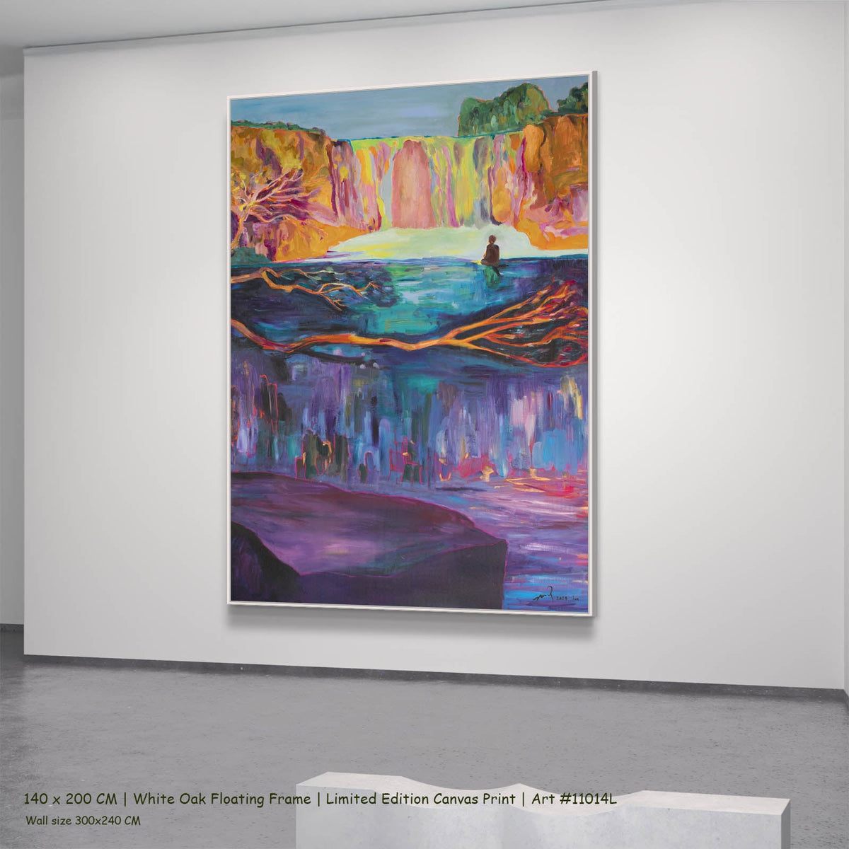Summer Jiang — Between Two Worlds Contemporary canvas wall art in a white oak floating frame, 140 × 200 cm